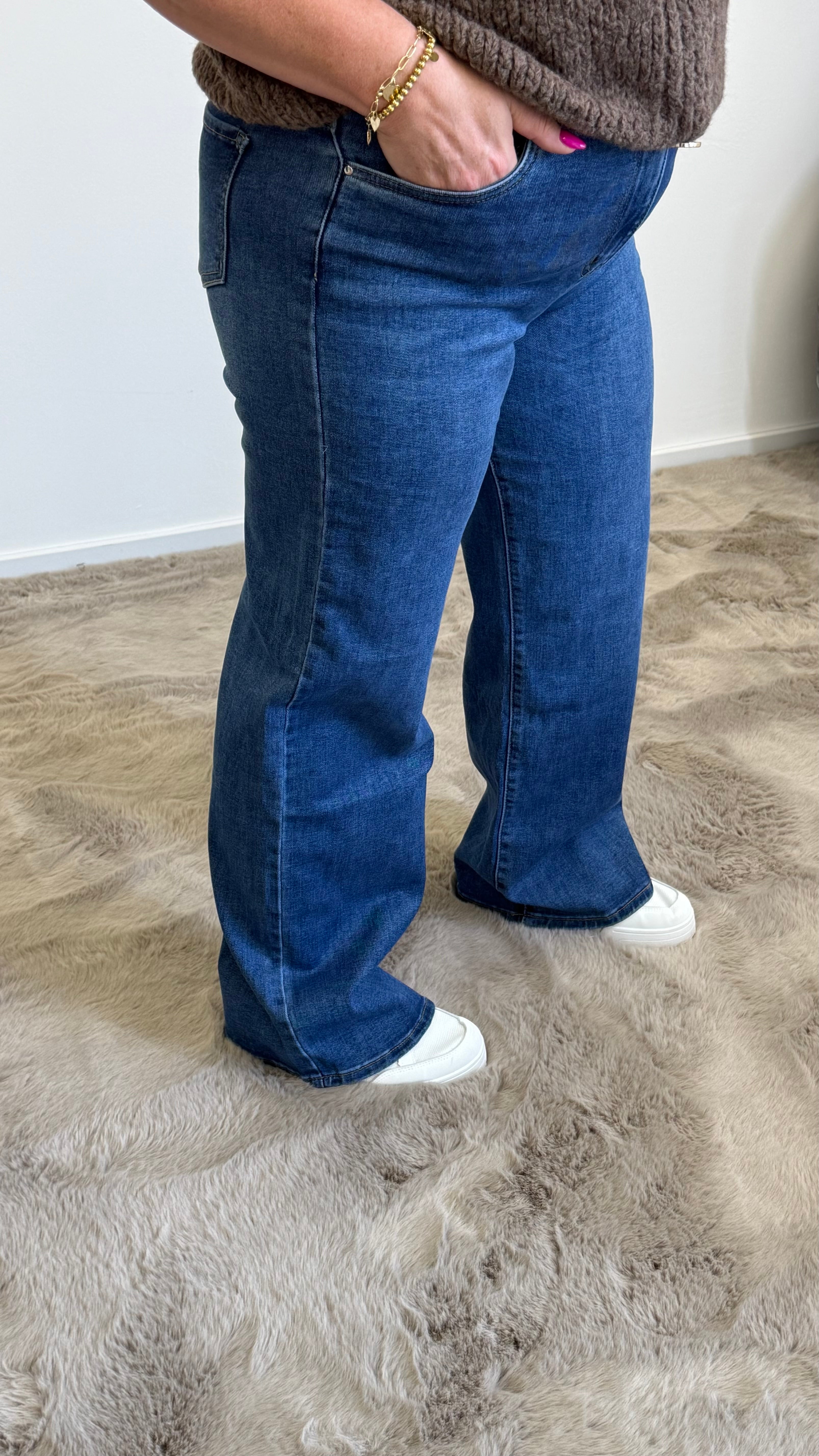 MOM WIDE LEG JEANS MERK GOODIES DJ2456 (40 bis 48) - GRAU