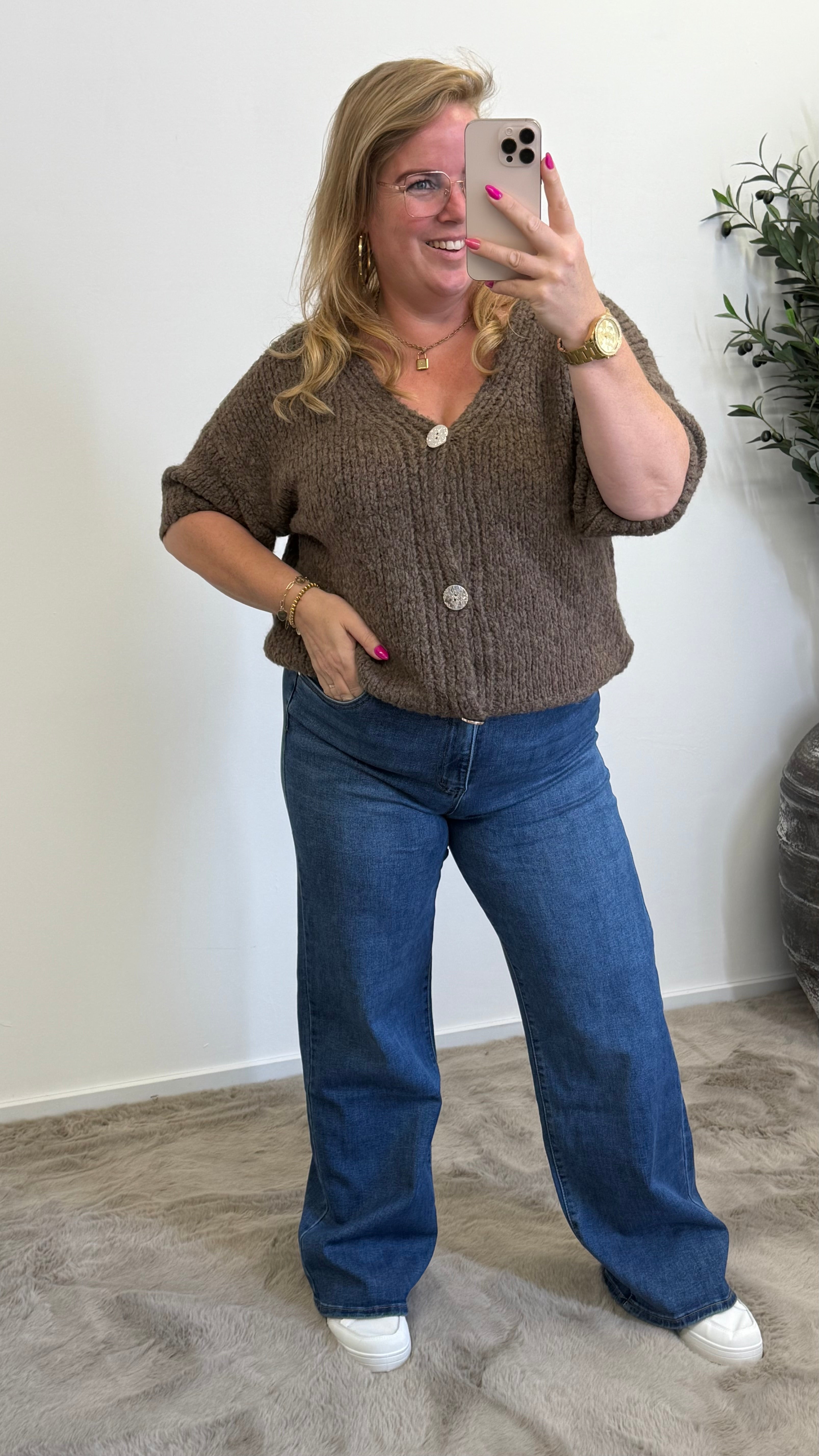 MOM WIDE LEG JEANS MERK GOODIES DJ2456 (40 bis 48) - GRAU