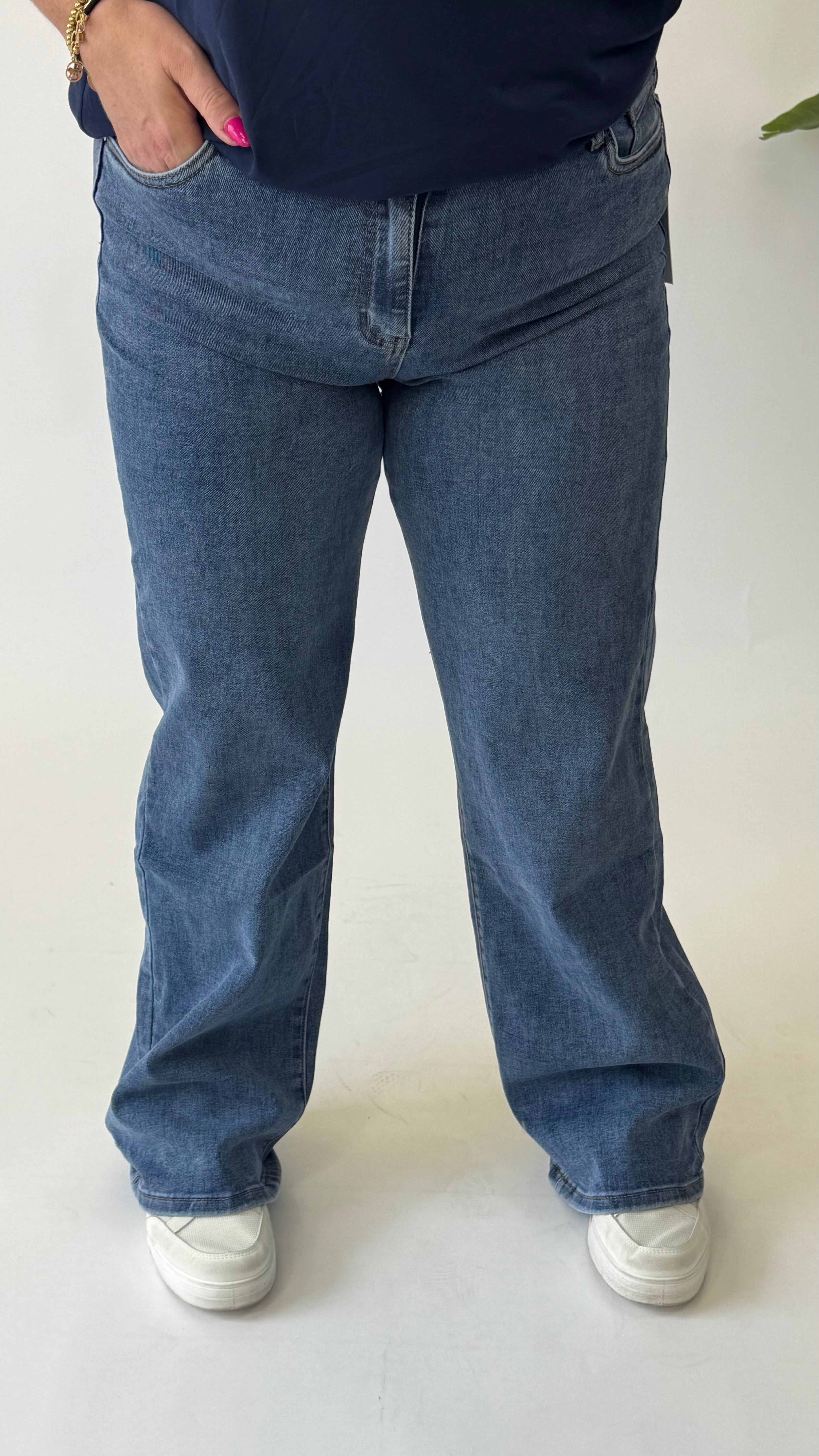 MOM WIDE LEG JEANS MERK GOODIES DJ2456 (40 bis 48) - GRAU