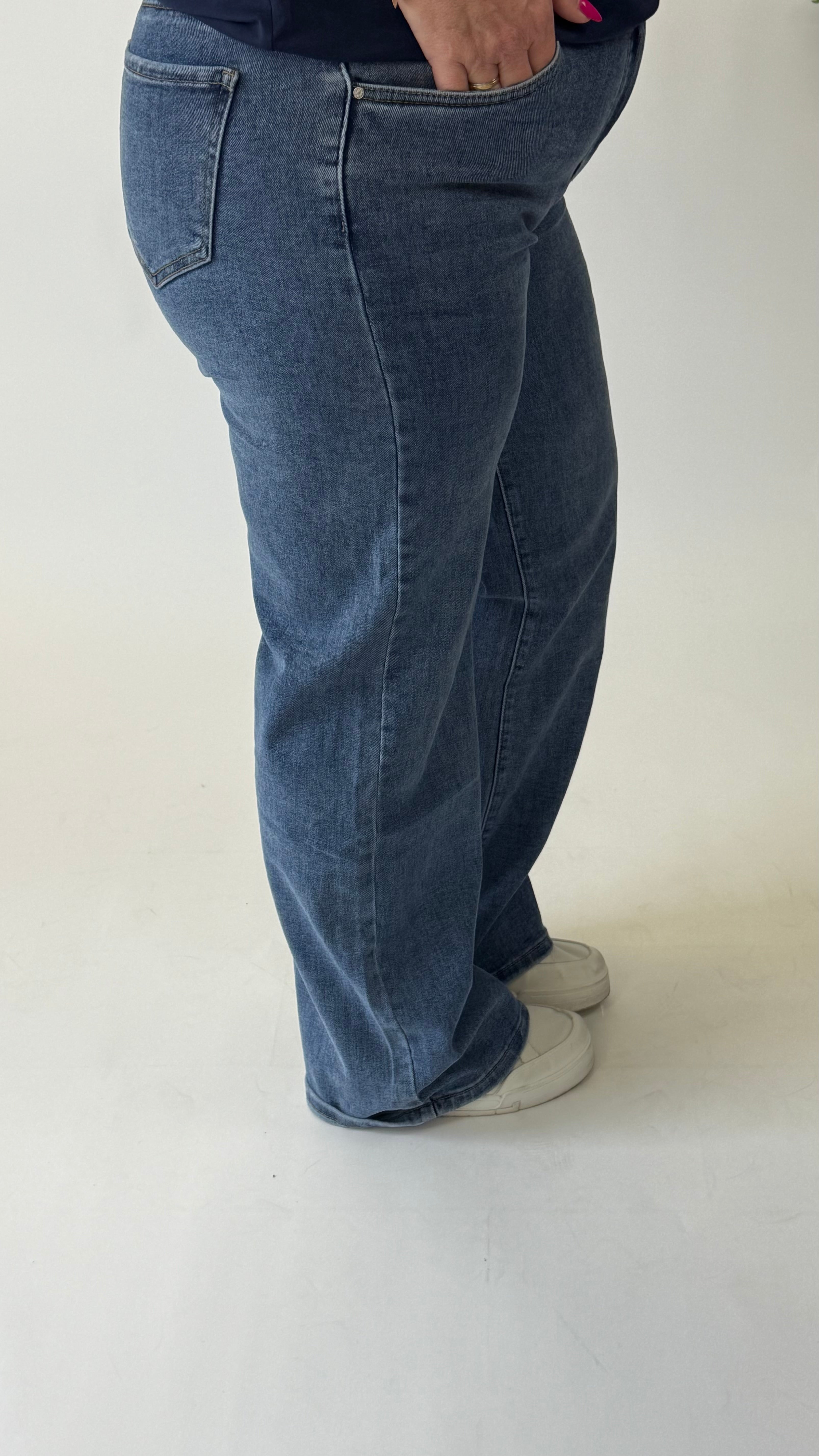 MOM WIDE LEG JEANS MERK GOODIES DJ2456 (40 bis 48) - GRAU