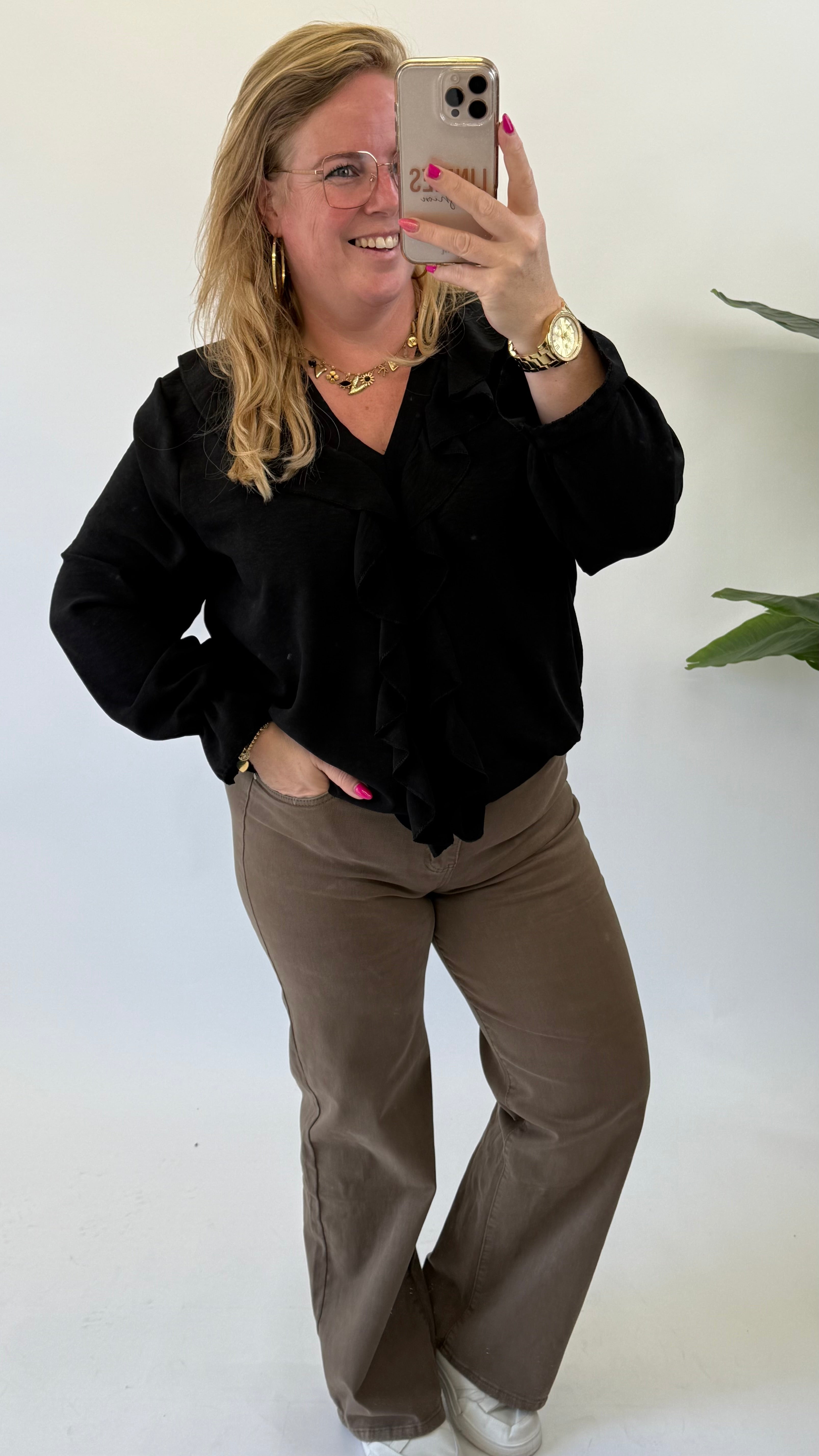 MOM WIDE LEG JEANS MERK GOODIES DJ2456 (40 bis 48) - GRAU