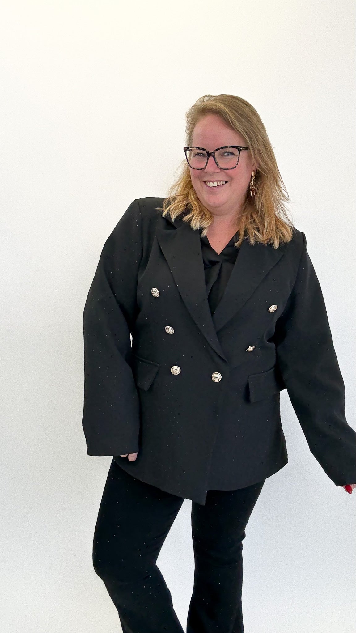 DOUBLE BREASTED DIAMOND BLAZER - 1818