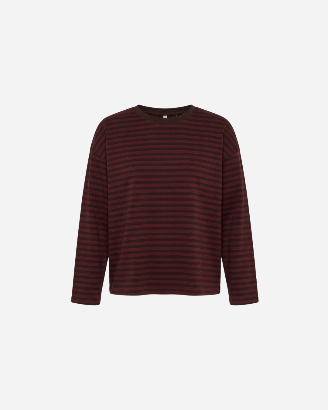 STREEP SHIRT LONGSLEEVE BORDEAUX/ESPRESSO