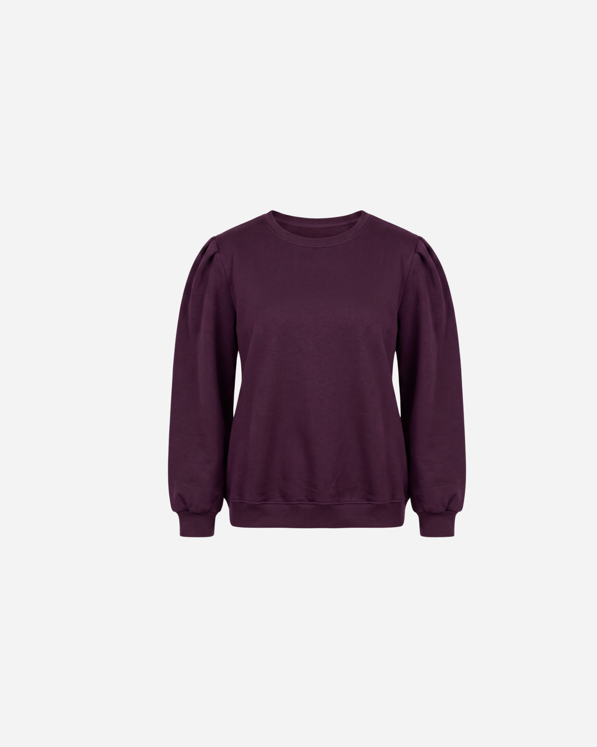 BASIC SWEATER MET POFMOUW AUBERGINE