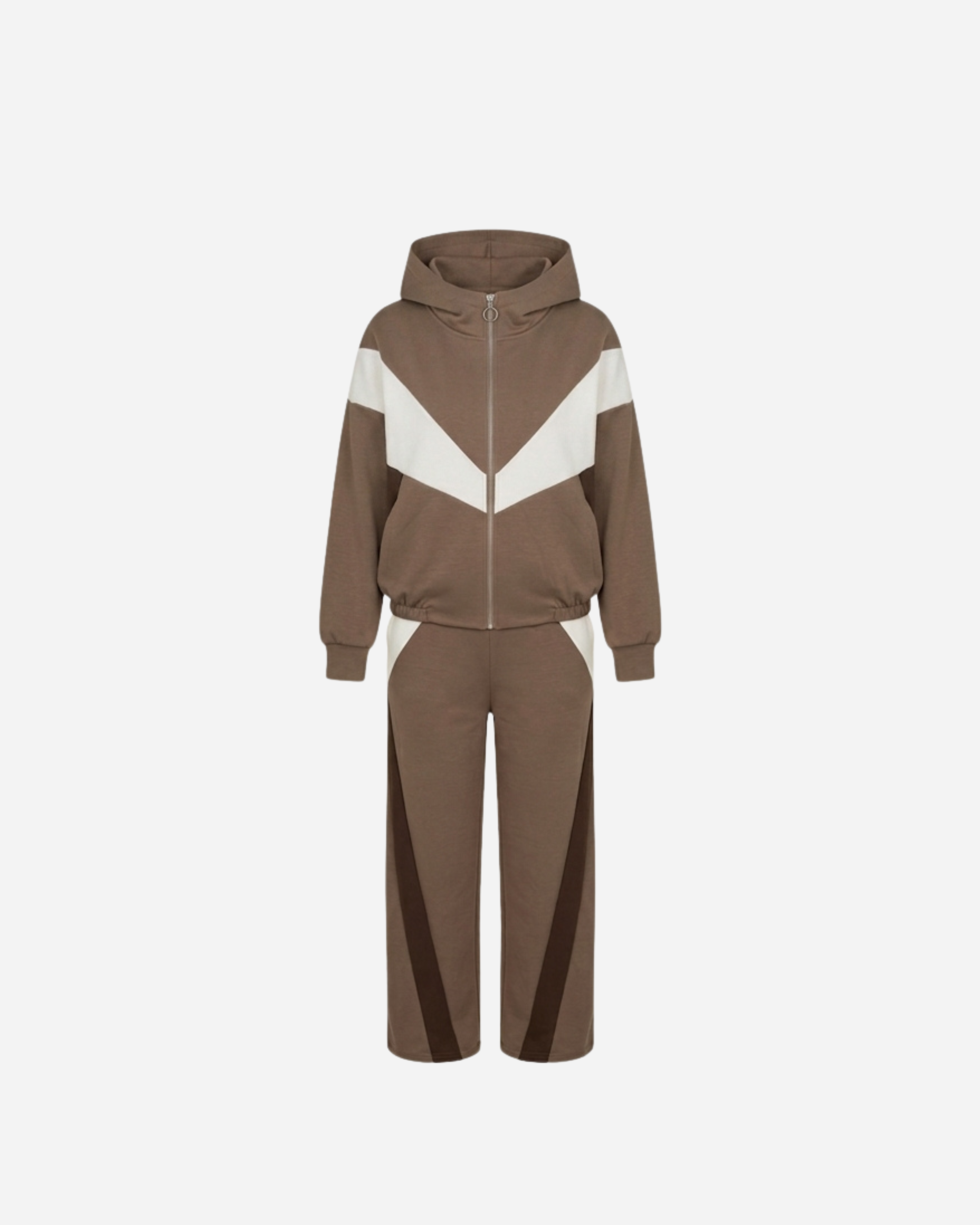 STREEP SET MET BARREL BROEK TAUPE