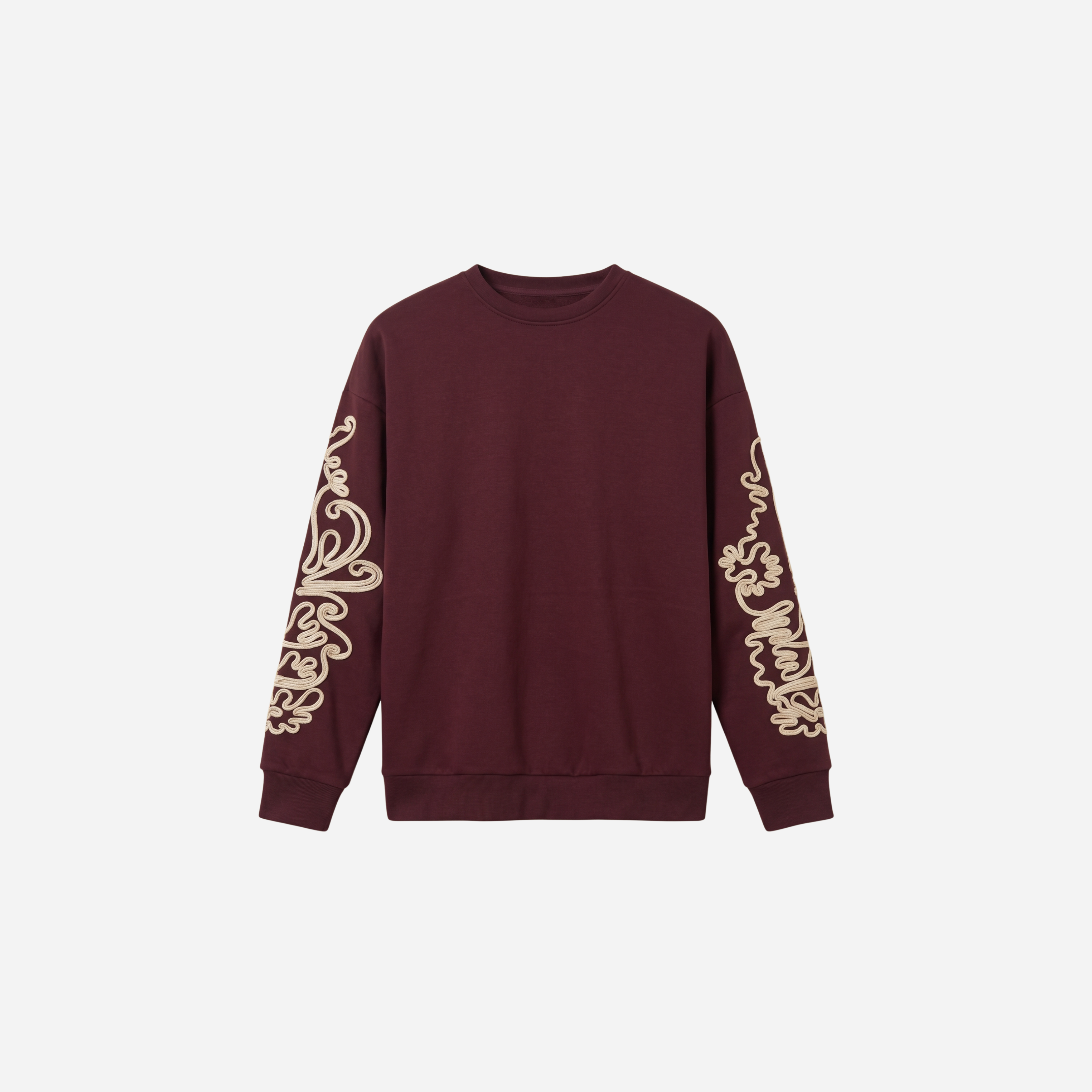 SWEATER MET SIERKOORD MOUW BURGUNDY