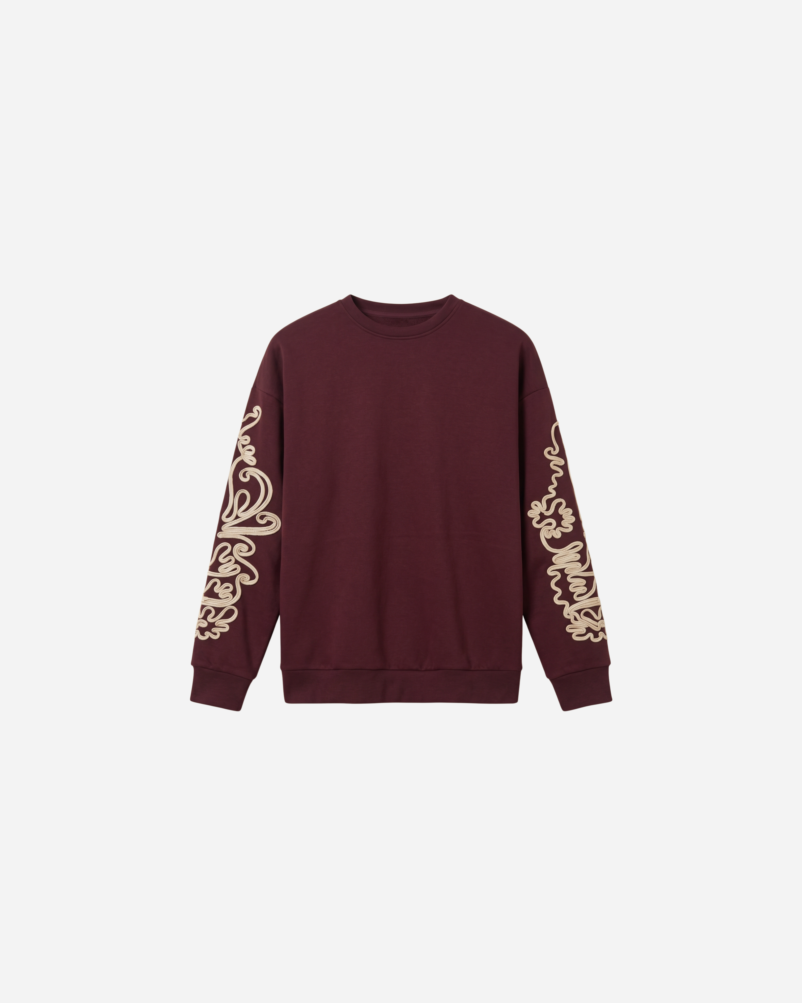 SWEATER MET SIERKOORD MOUW BURGUNDY