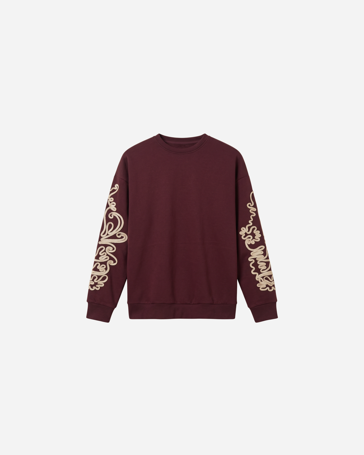 SWEATER MET SIERKOORD MOUW BURGUNDY