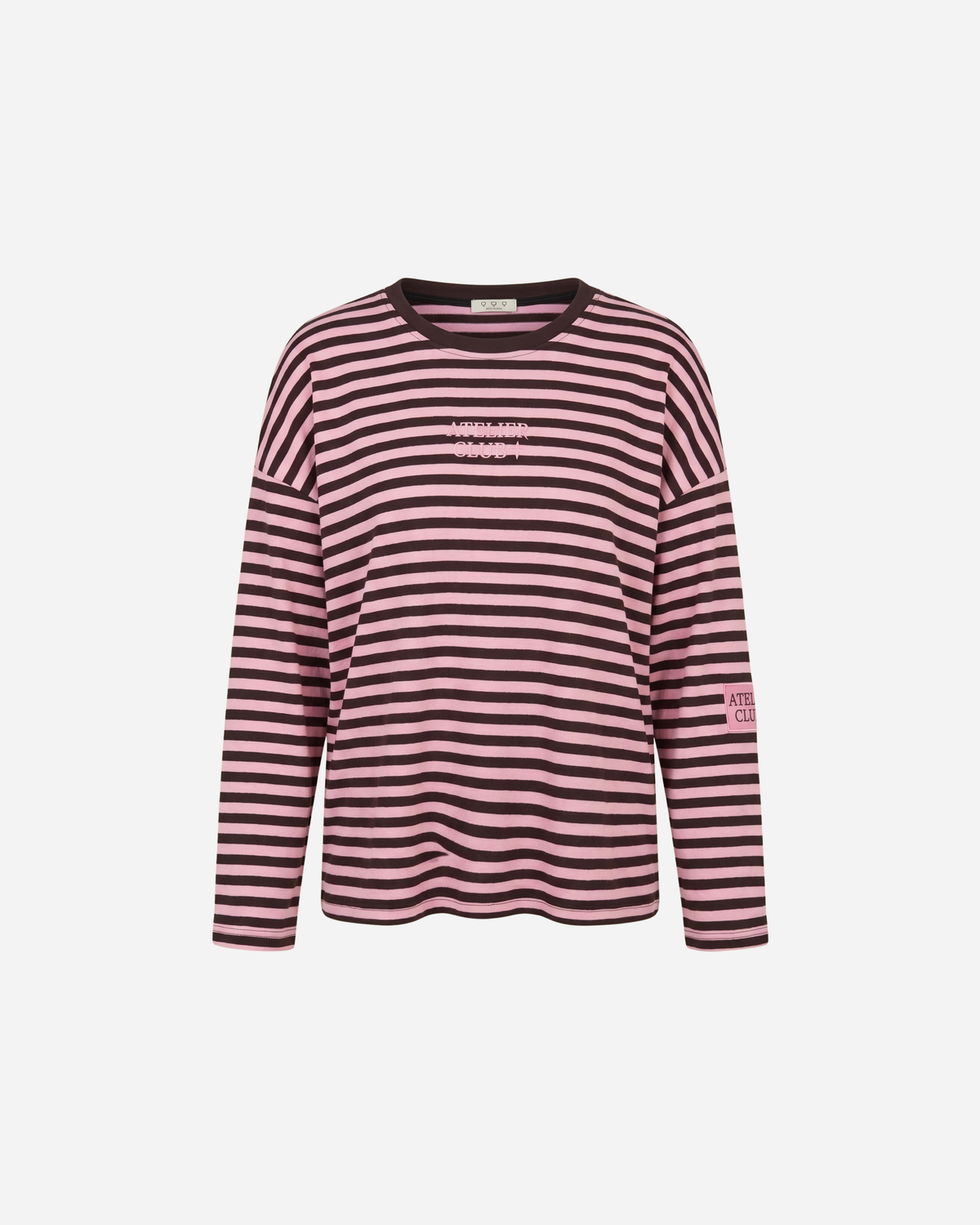 ATELIER CLUB STREEP SWEATER ESPRESSO/ROZE