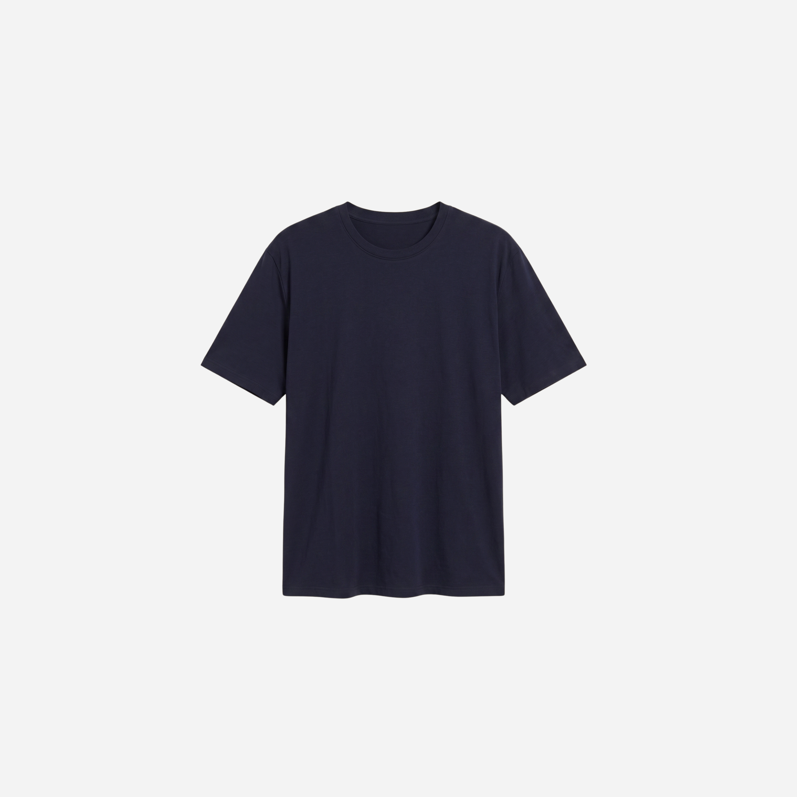 BASIC KATOENEN T-SHIRT MARINE