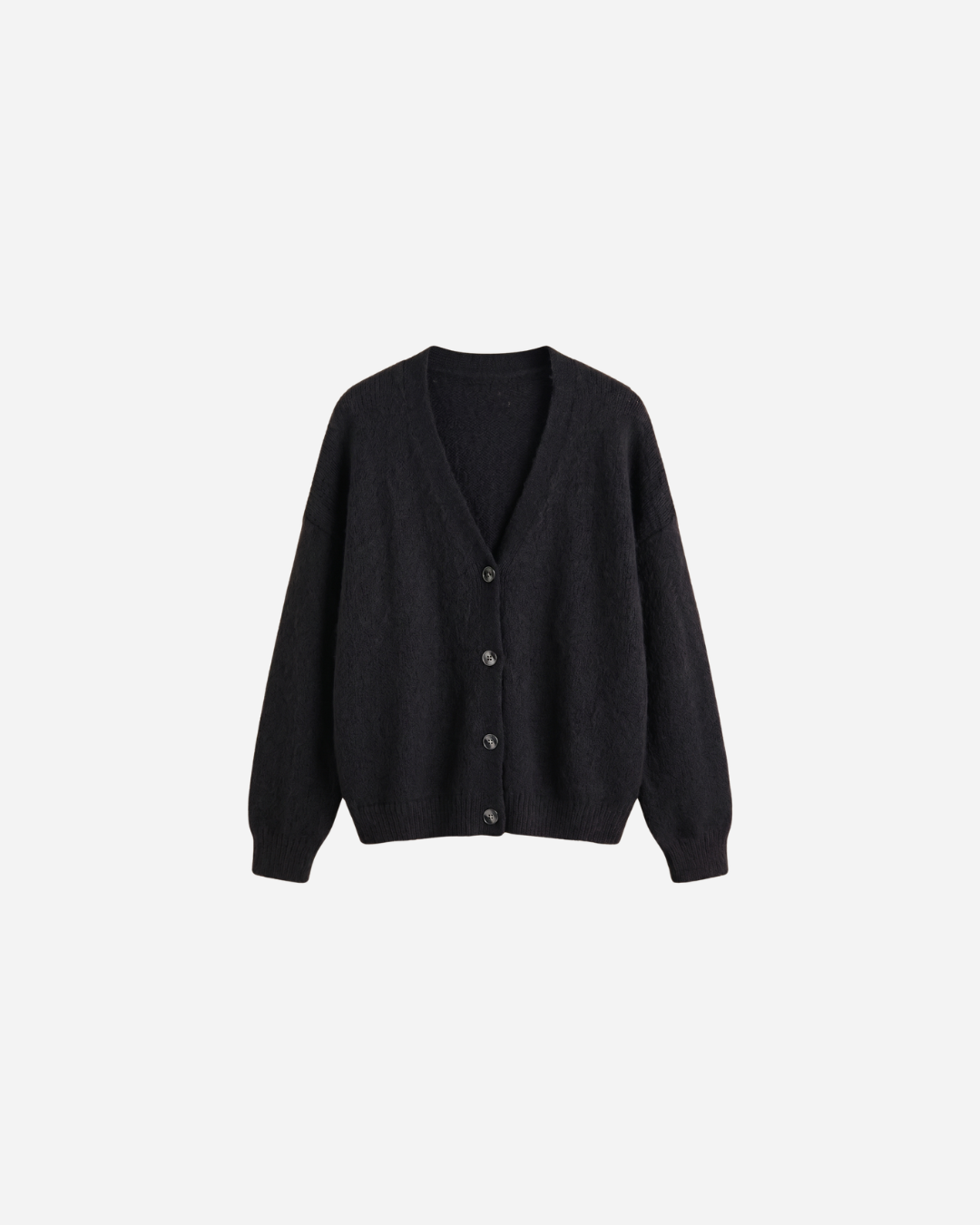 GEBREIDE CARDIGAN MET KNOPEN ZWART