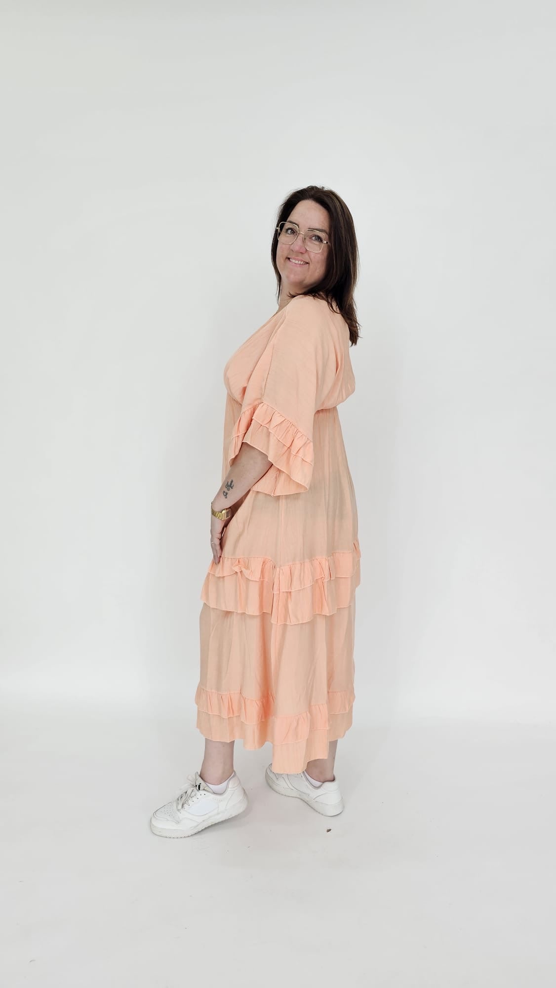 CHIC JURK MET RUFFELMOUW - 2070
