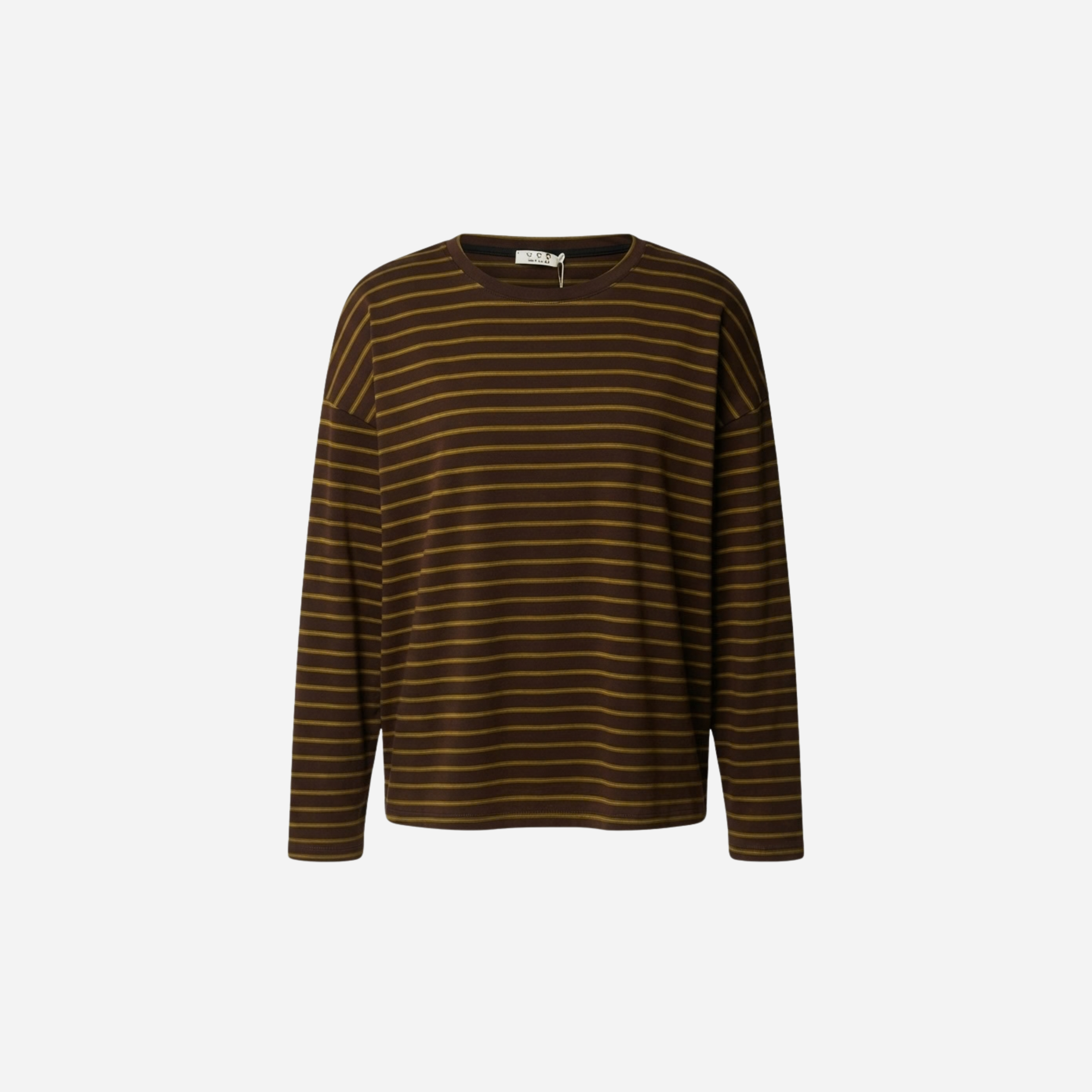 DUO STREEP TOP ESPRESSO/OLIJF