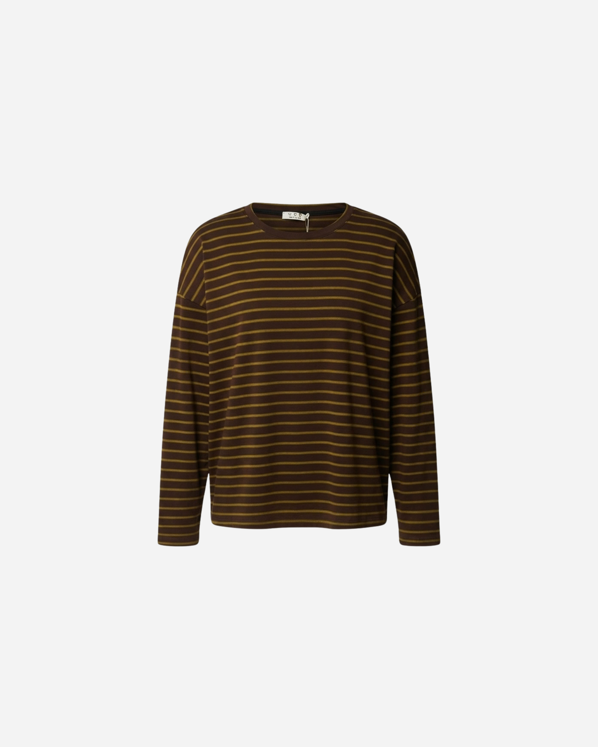 DUO STREEP TOP ESPRESSO/OLIJF