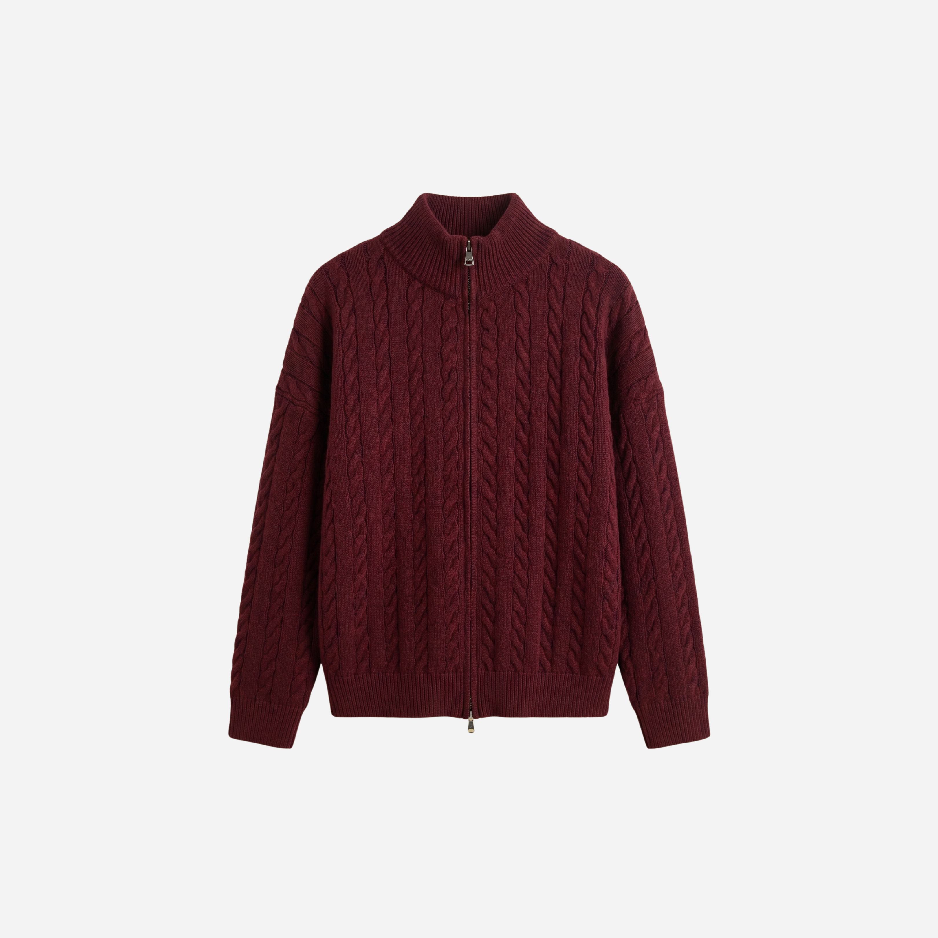 KABEL VEST BURGUNDY