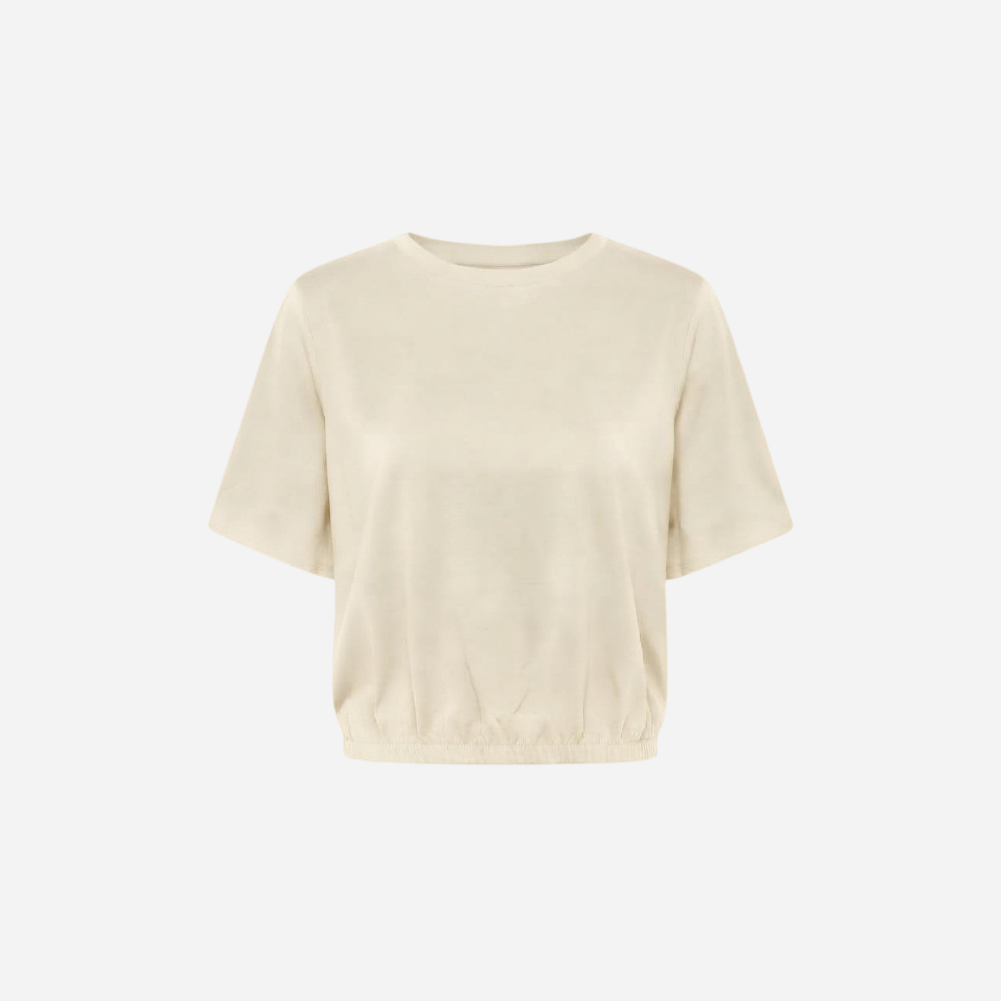 T-SHIRT MET ELASTIEK BEIGE