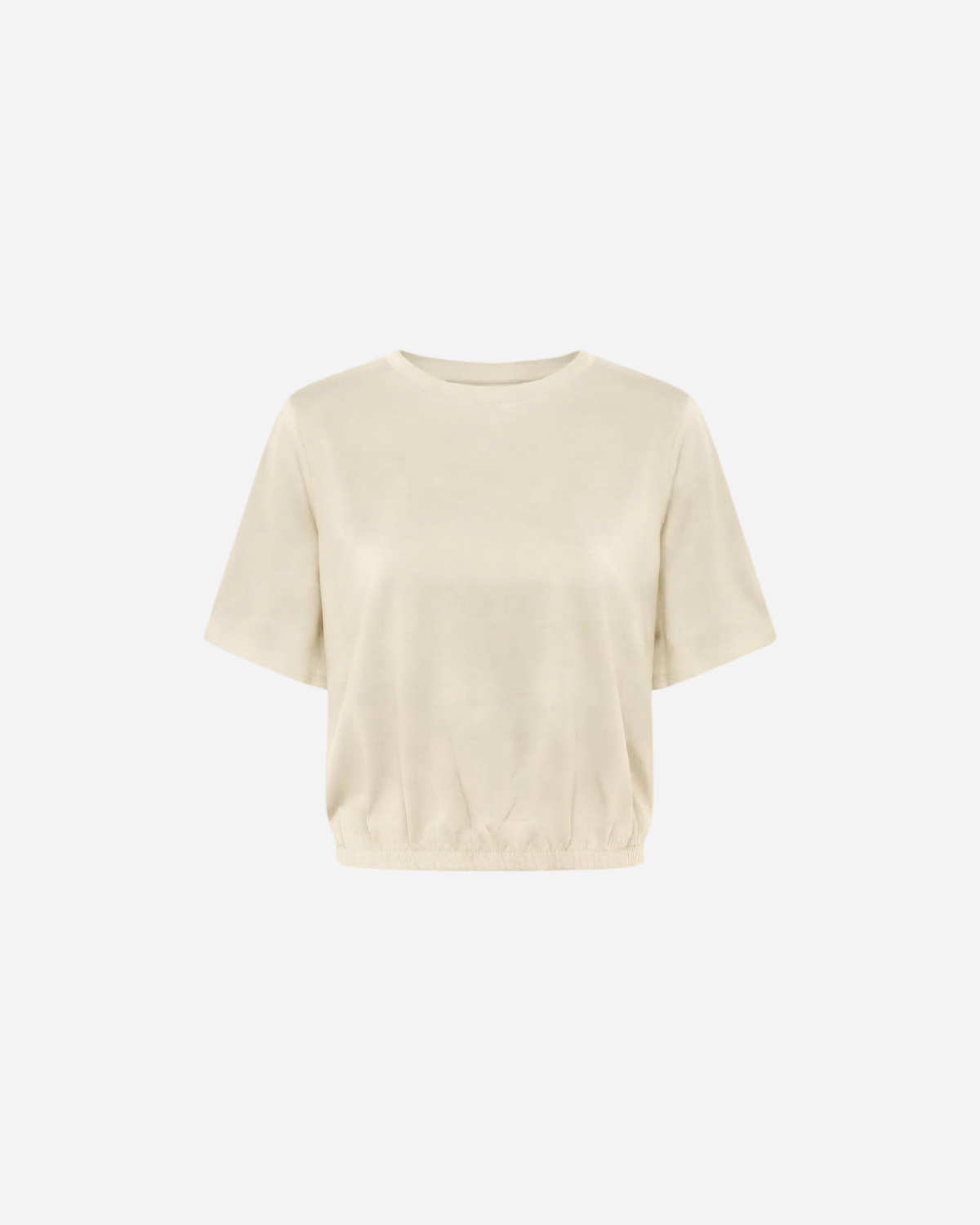 T-SHIRT MET ELASTIEK BEIGE