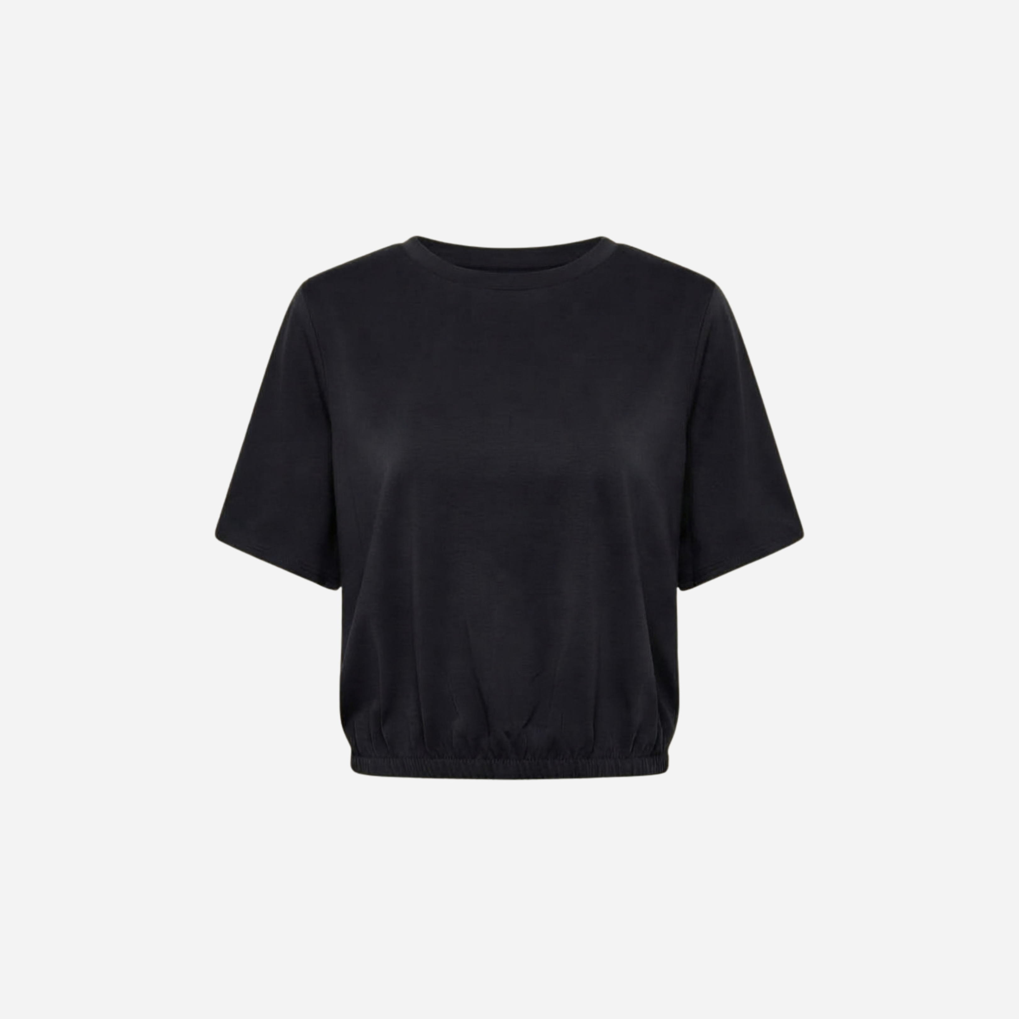 T-SHIRT MET ELASTIEK ZWART