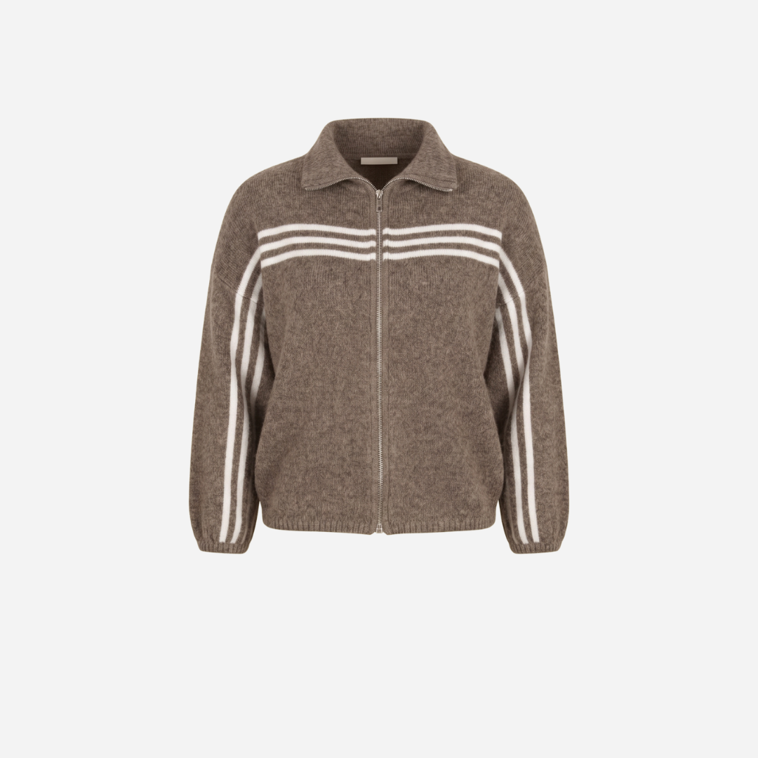 FLUFFY SPORT STREEP VEST TAUPE