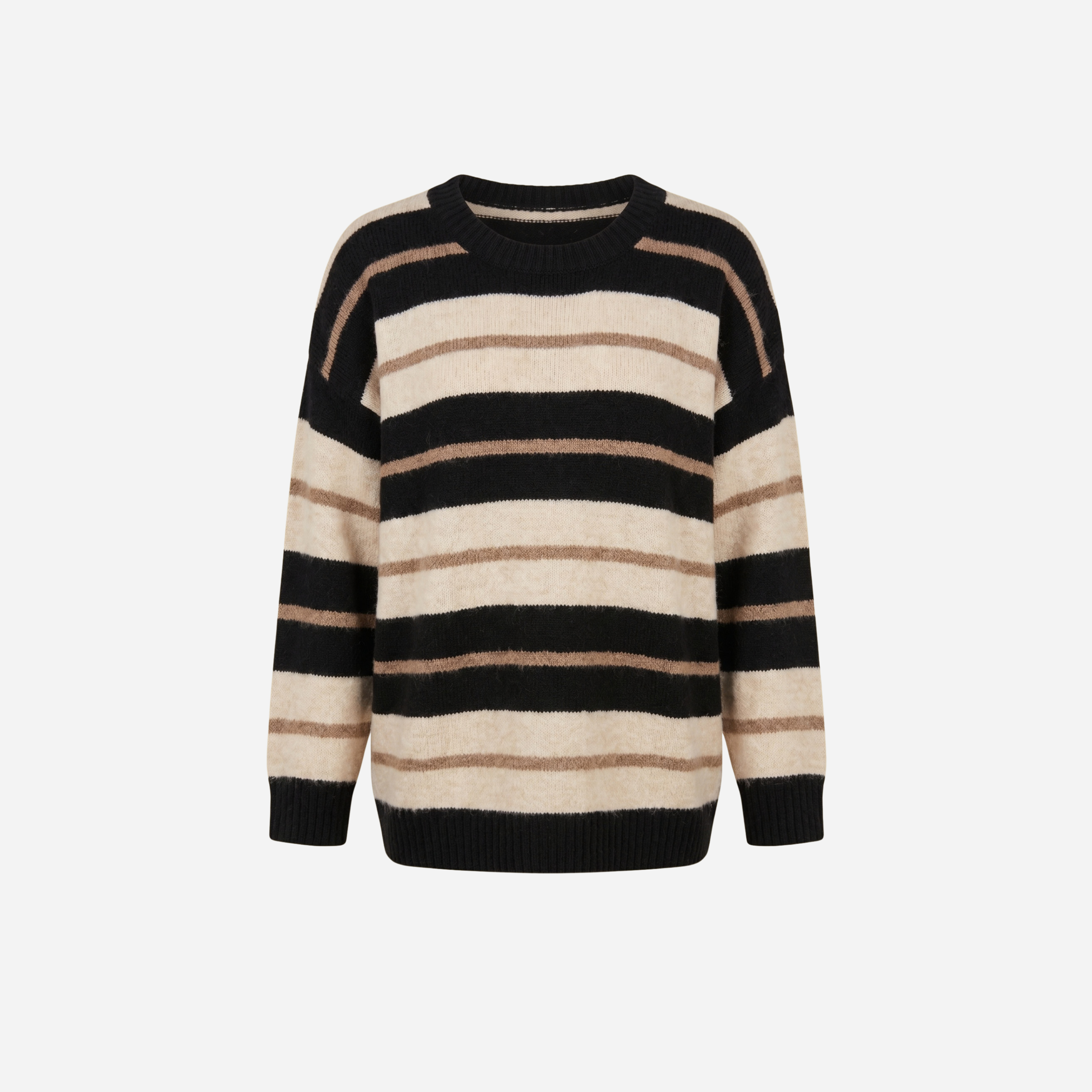 COLOR STREEP SWEATER ZWART