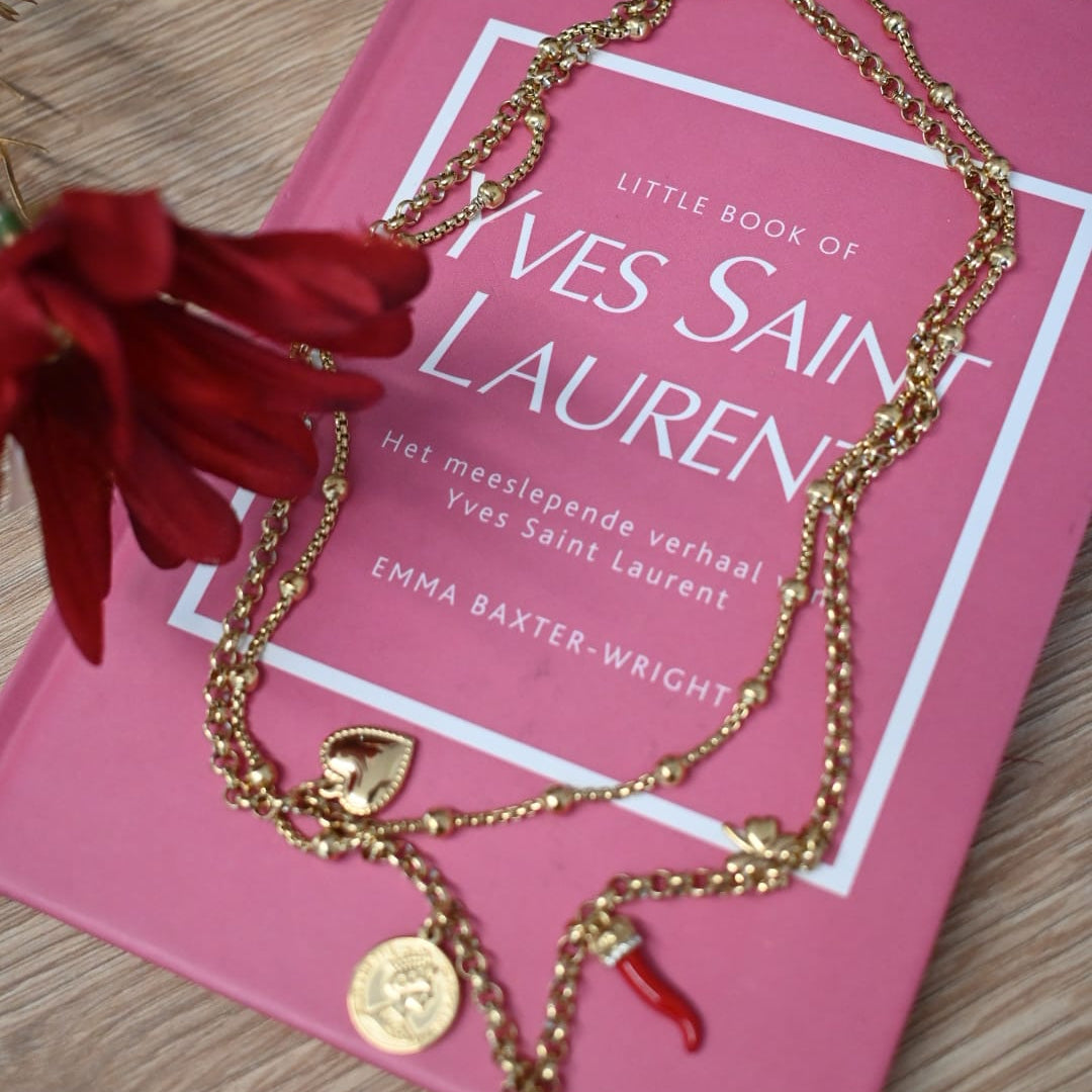 DIAMANT-HERZ-KETTE - GOLD