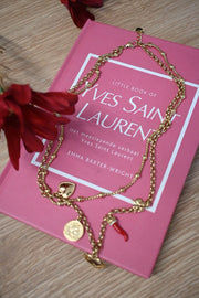 DIAMANT-HERZ-KETTE - GOLD