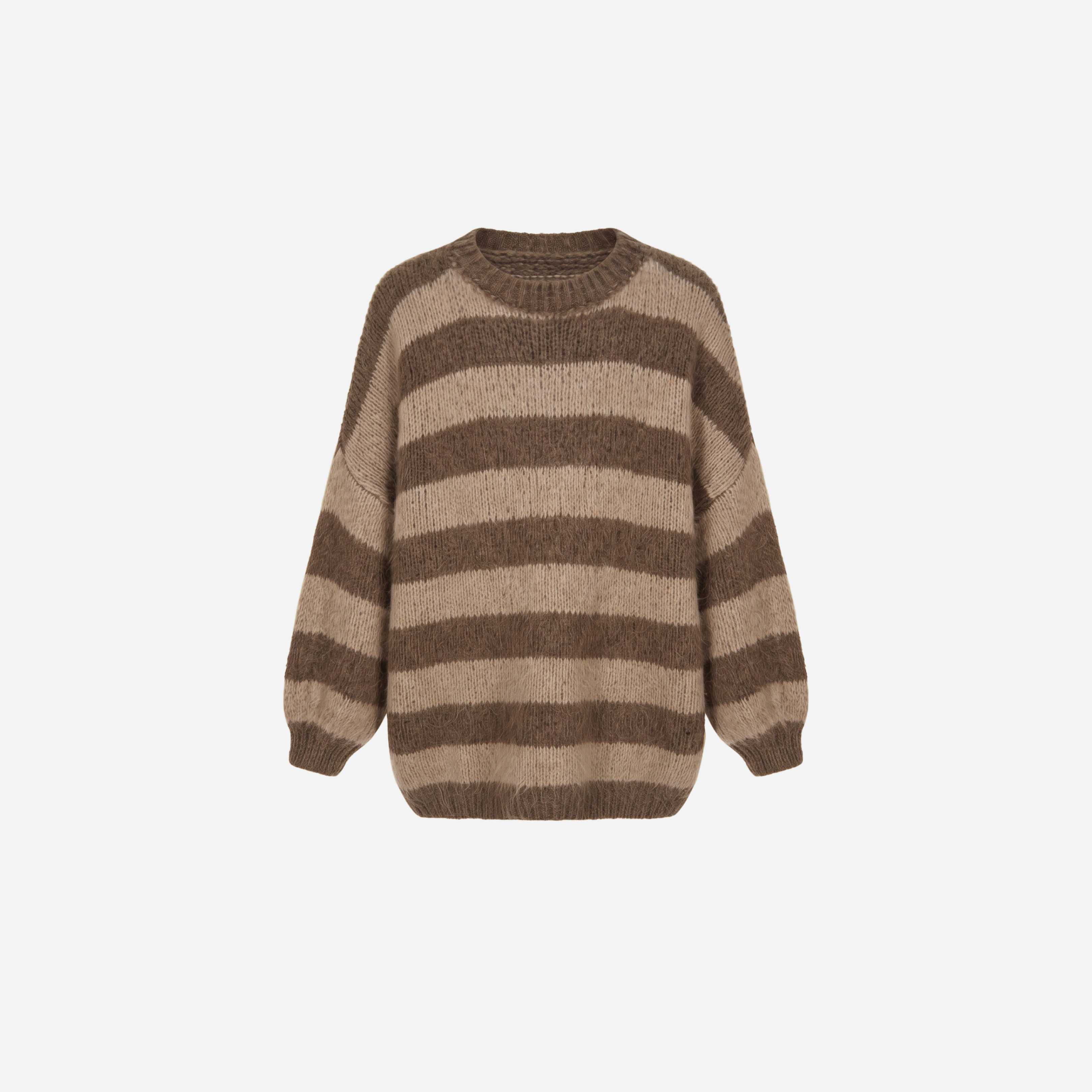 STREEP KNIT BRUIN/BEIGE