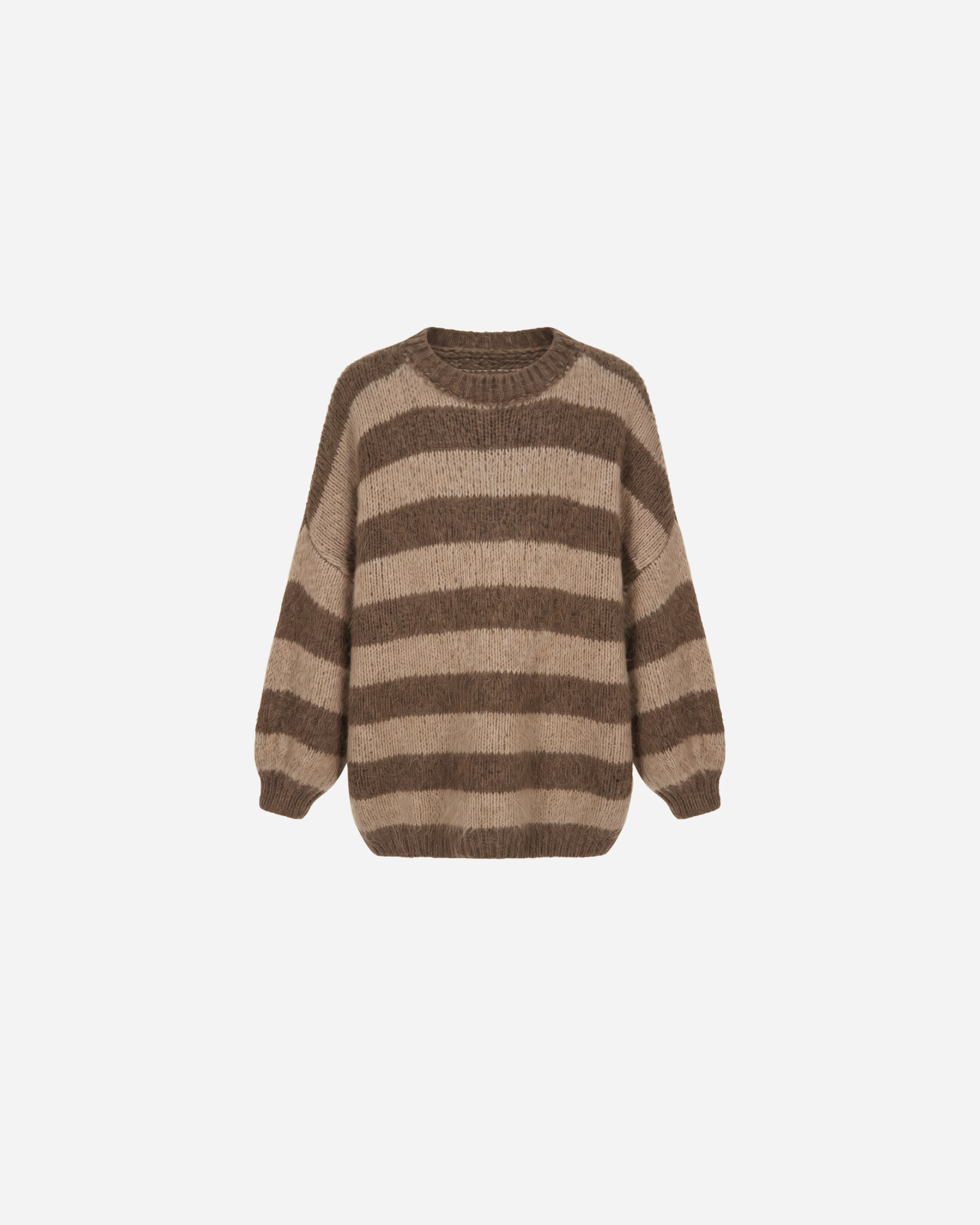 STREEP KNIT BRUIN/BEIGE