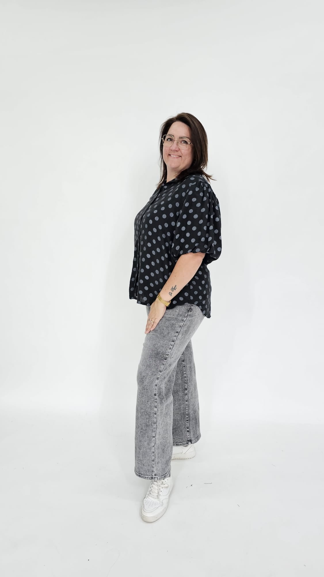KATOENEN DOTS BLOUSE - 2066