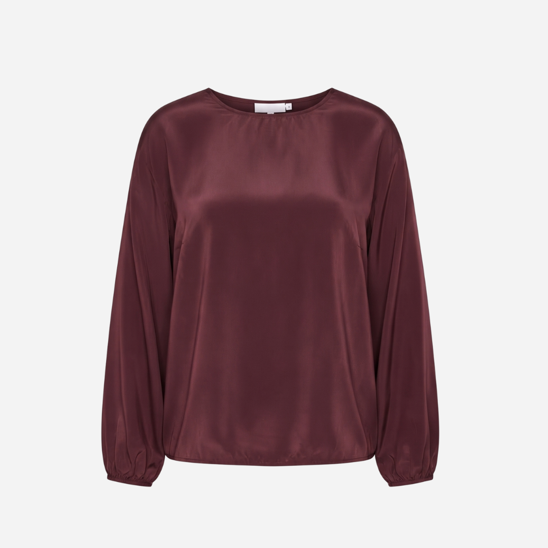 SILK LOOK TOP BURGUNDY