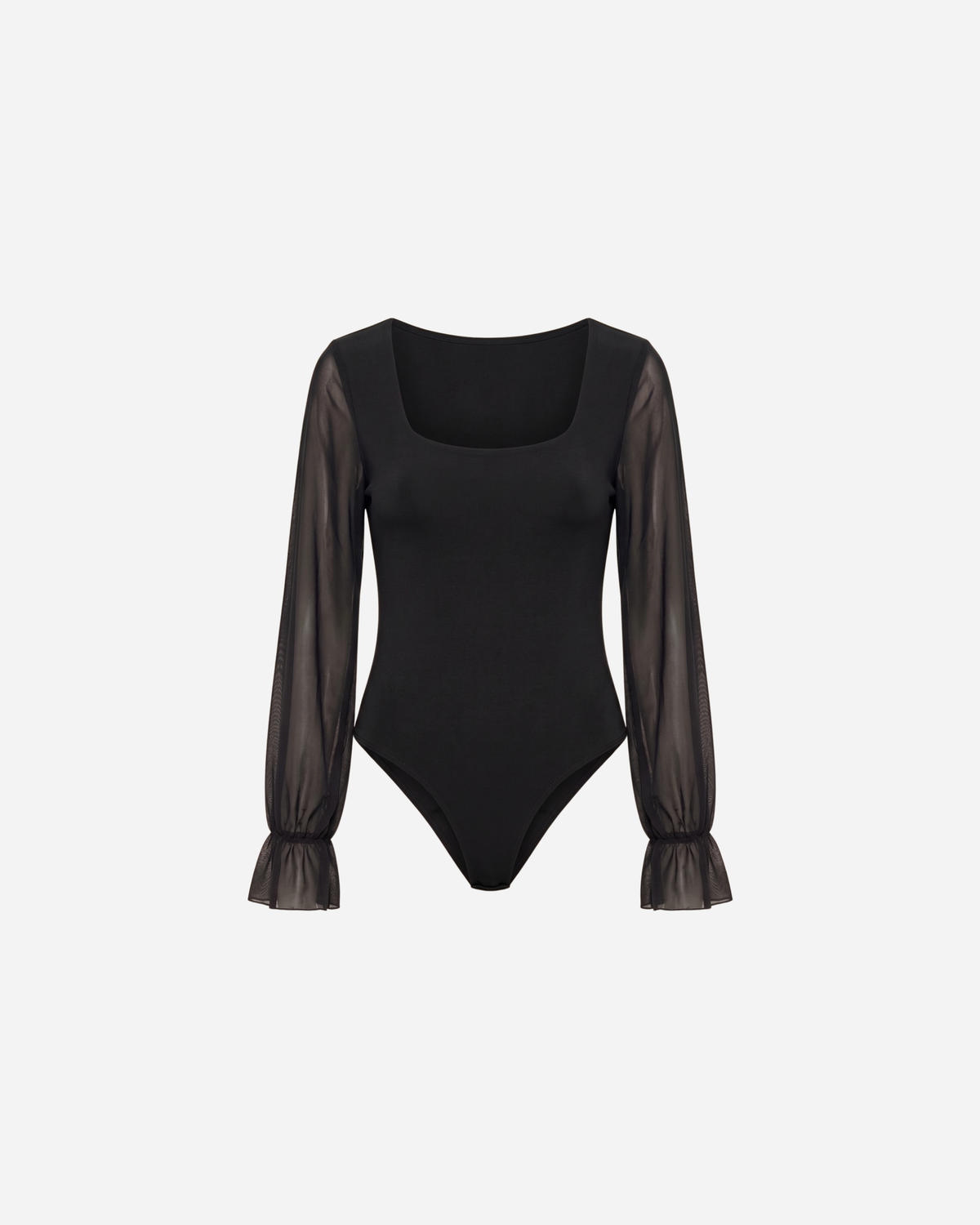 BODY MET MESH MOUWEN ZWART