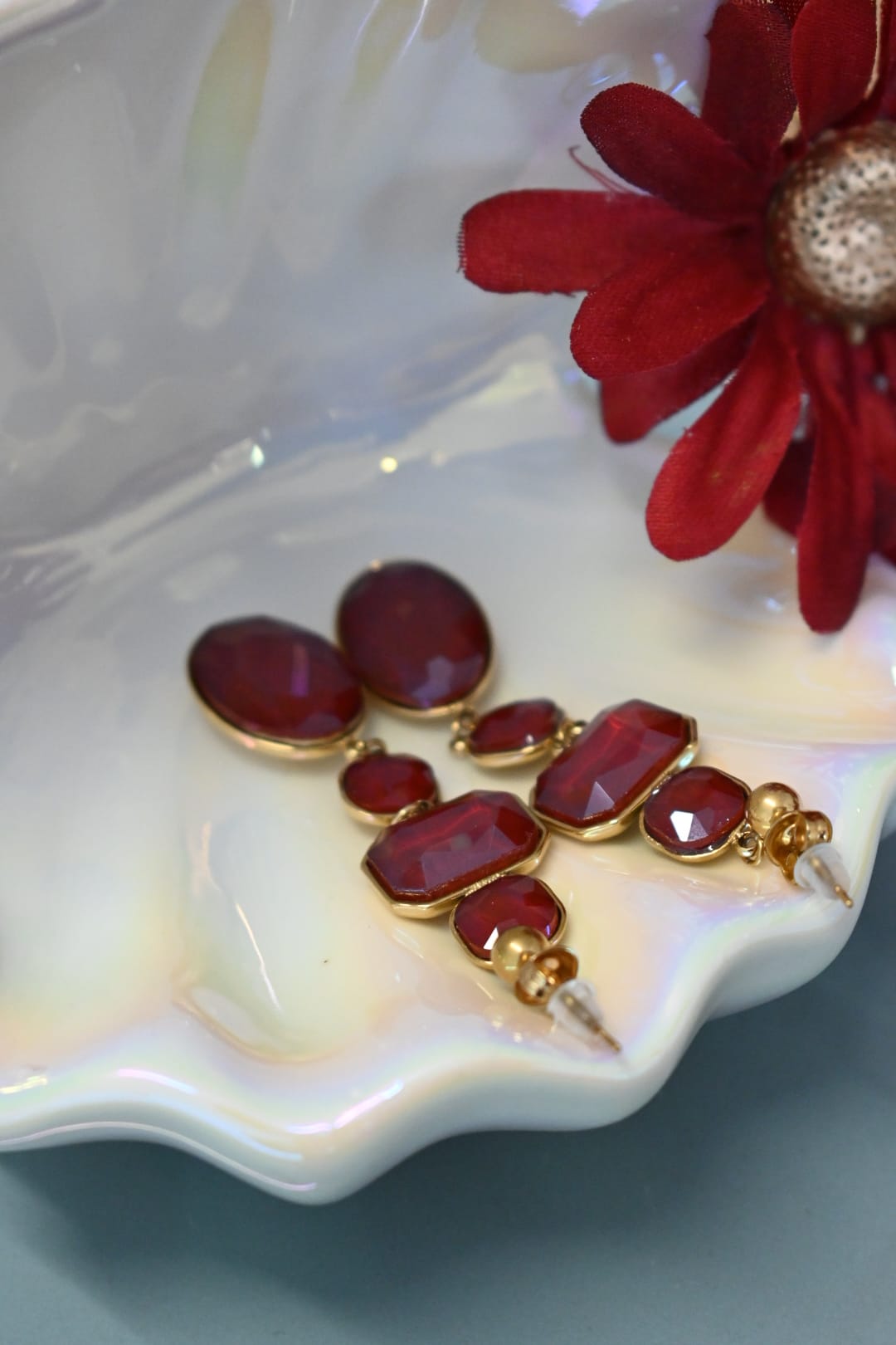 OVAALE STEINOHRRINGE - 2 KLAR