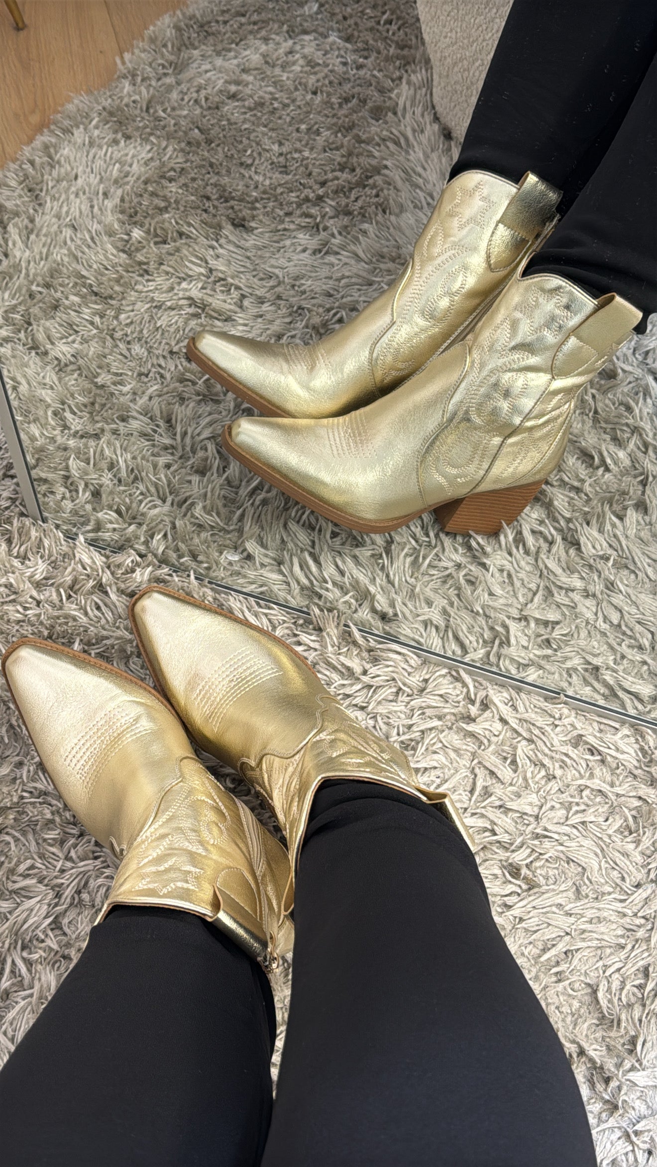 NIEDRIGE COWBOYSTIEFEL - BEIGE