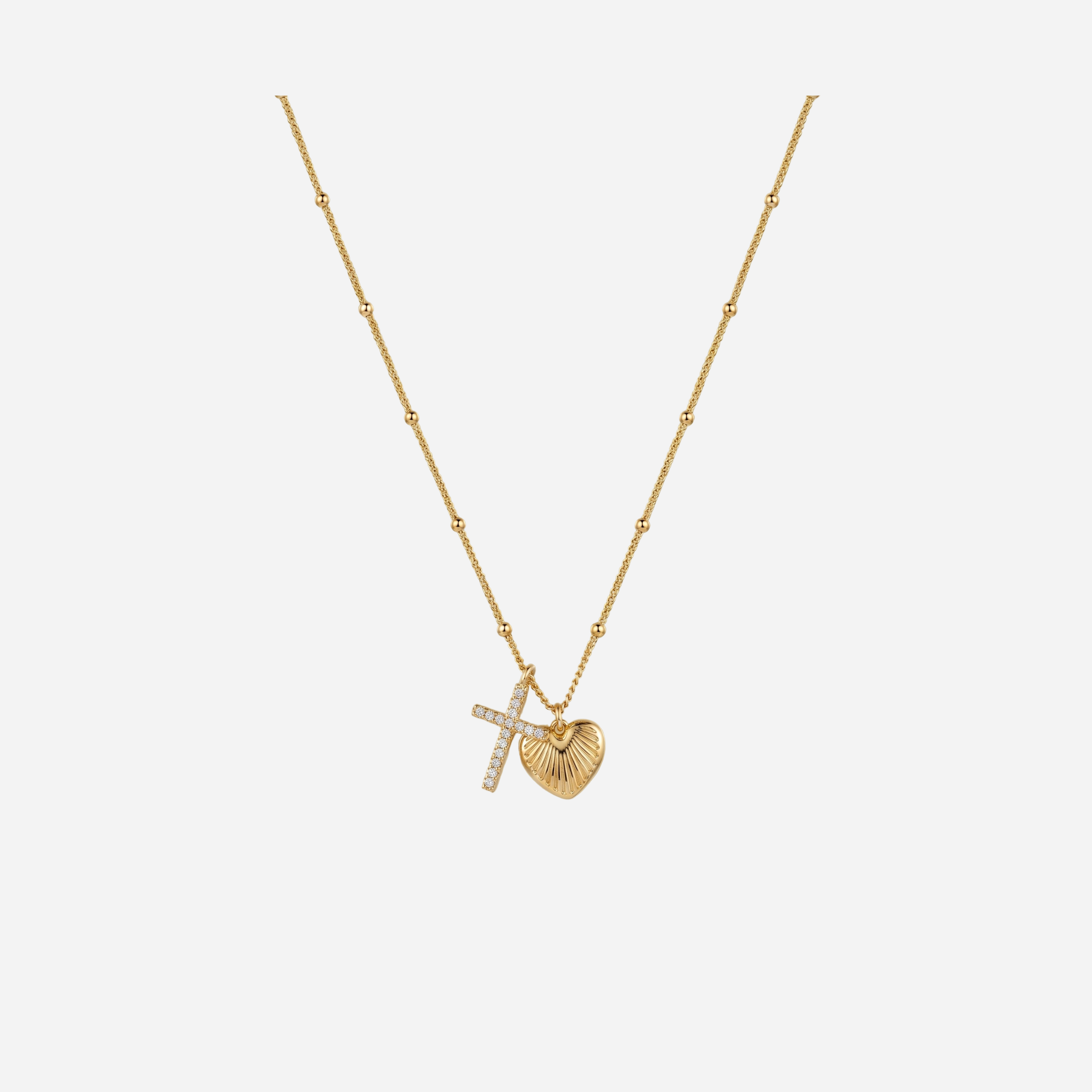 DIAMANT-HERZ-KETTE - GOLD