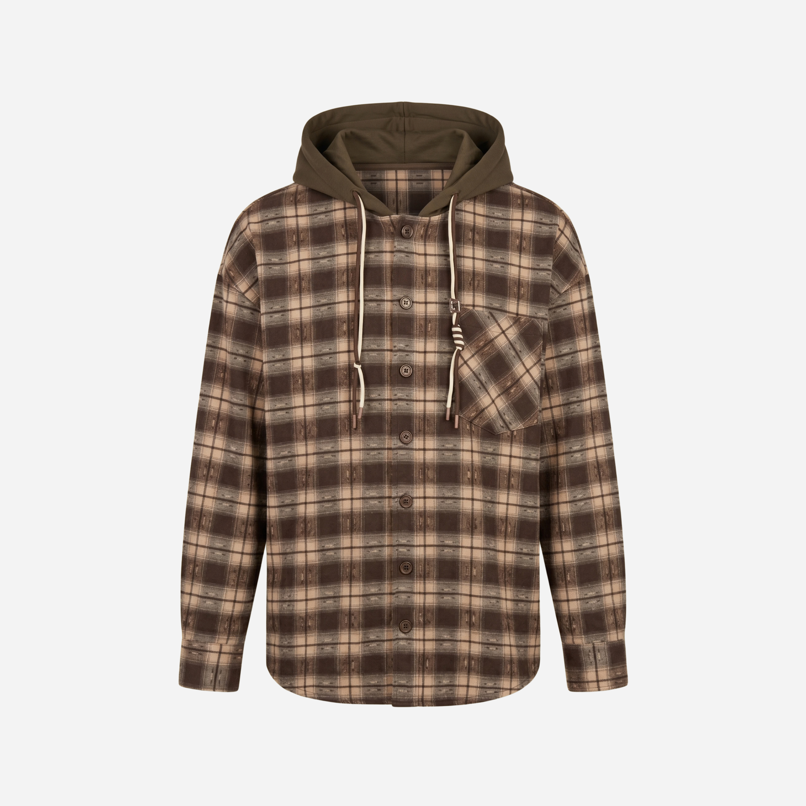 RUIT BLOUSE/JASJE MET CAPUCHON ESPRESSO
