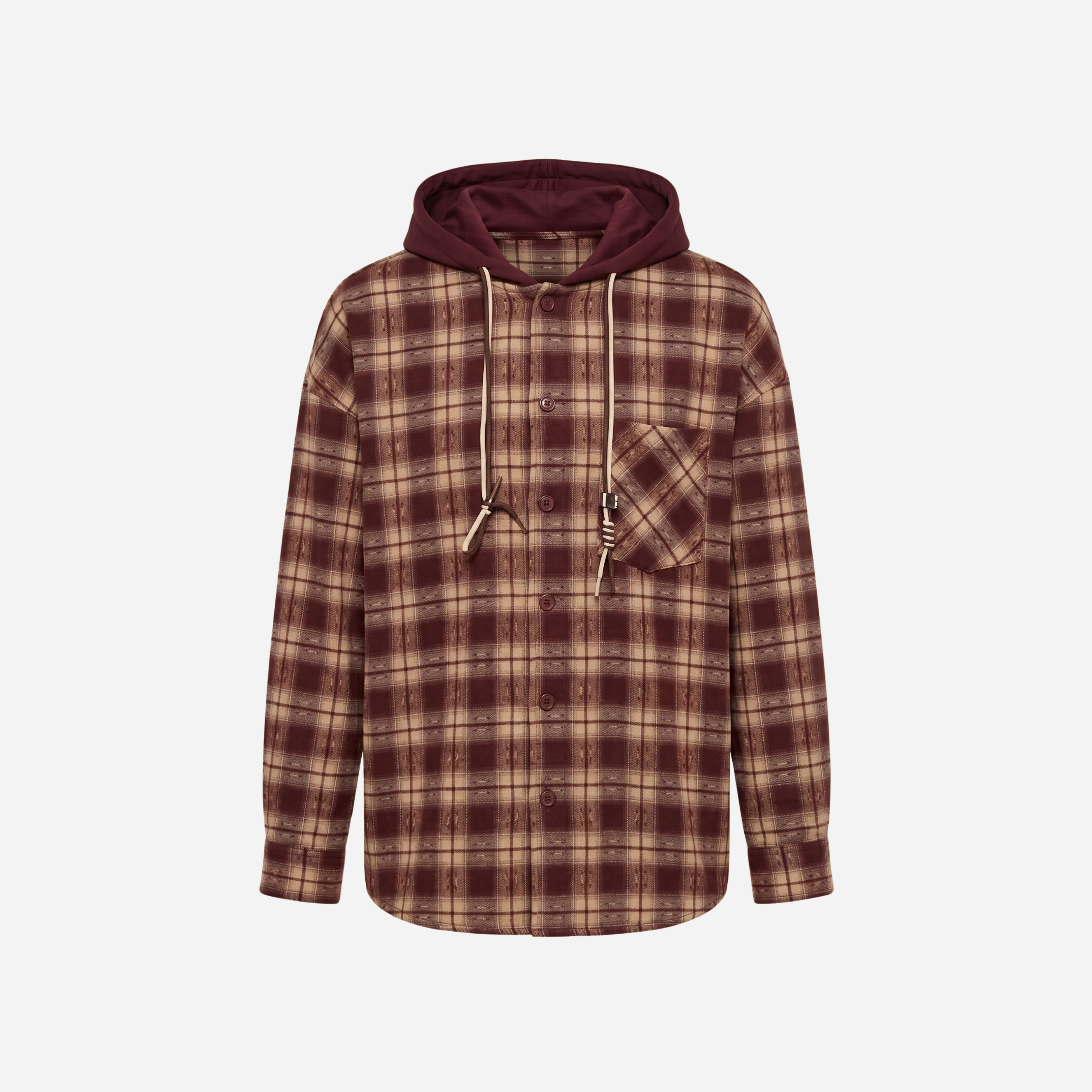 RUIT BLOUSE/JASJE MET CAPUCHON BURGUNDY