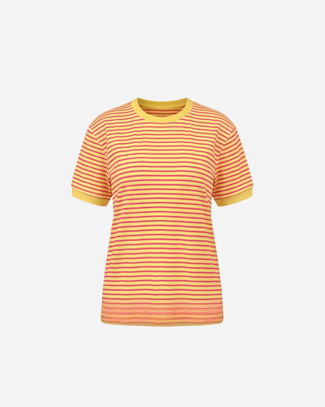 STREEPJES T-SHIRT GEEL/FUCHSIA