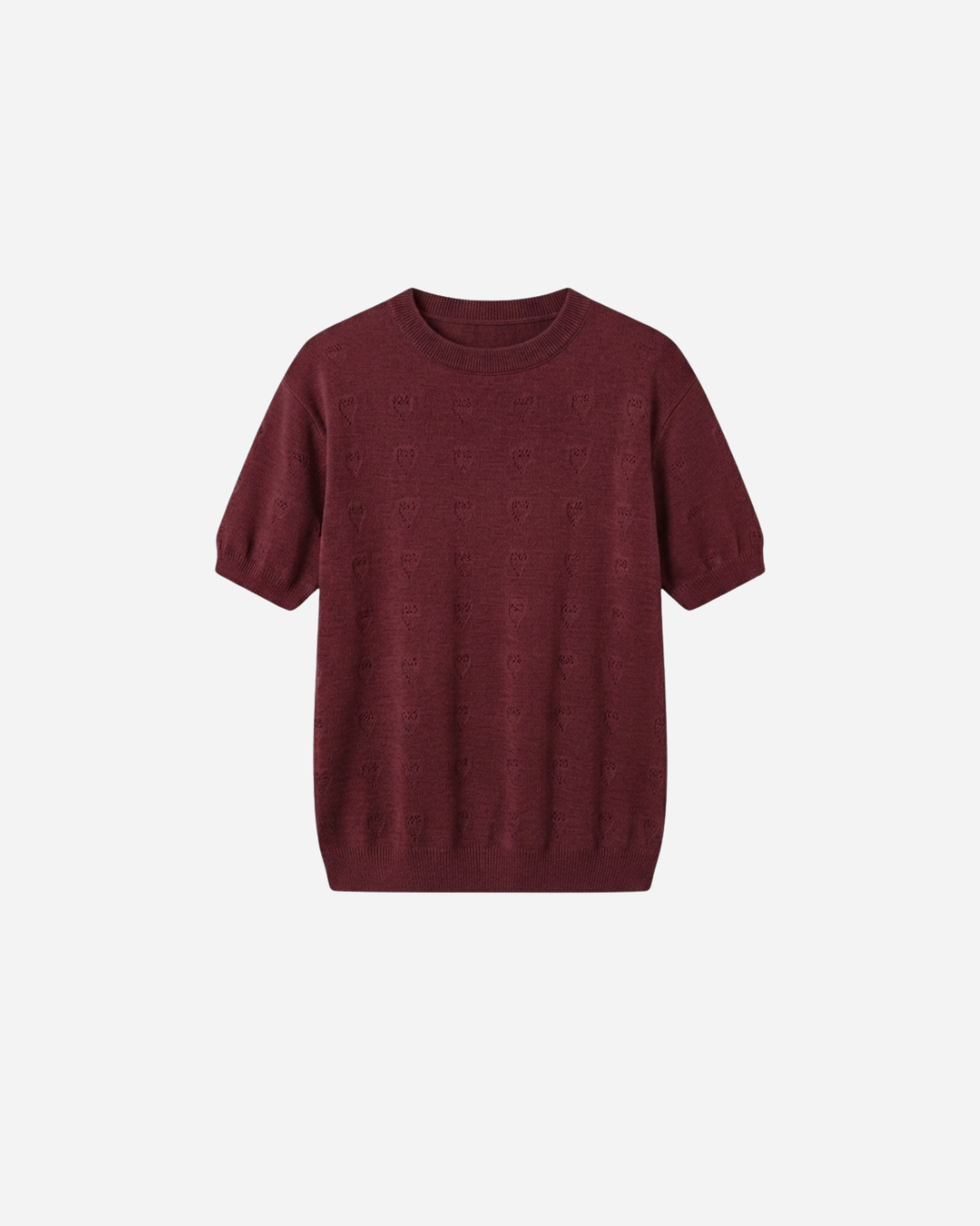 ZACHTE TOP MET HARTJES BURGUNDY