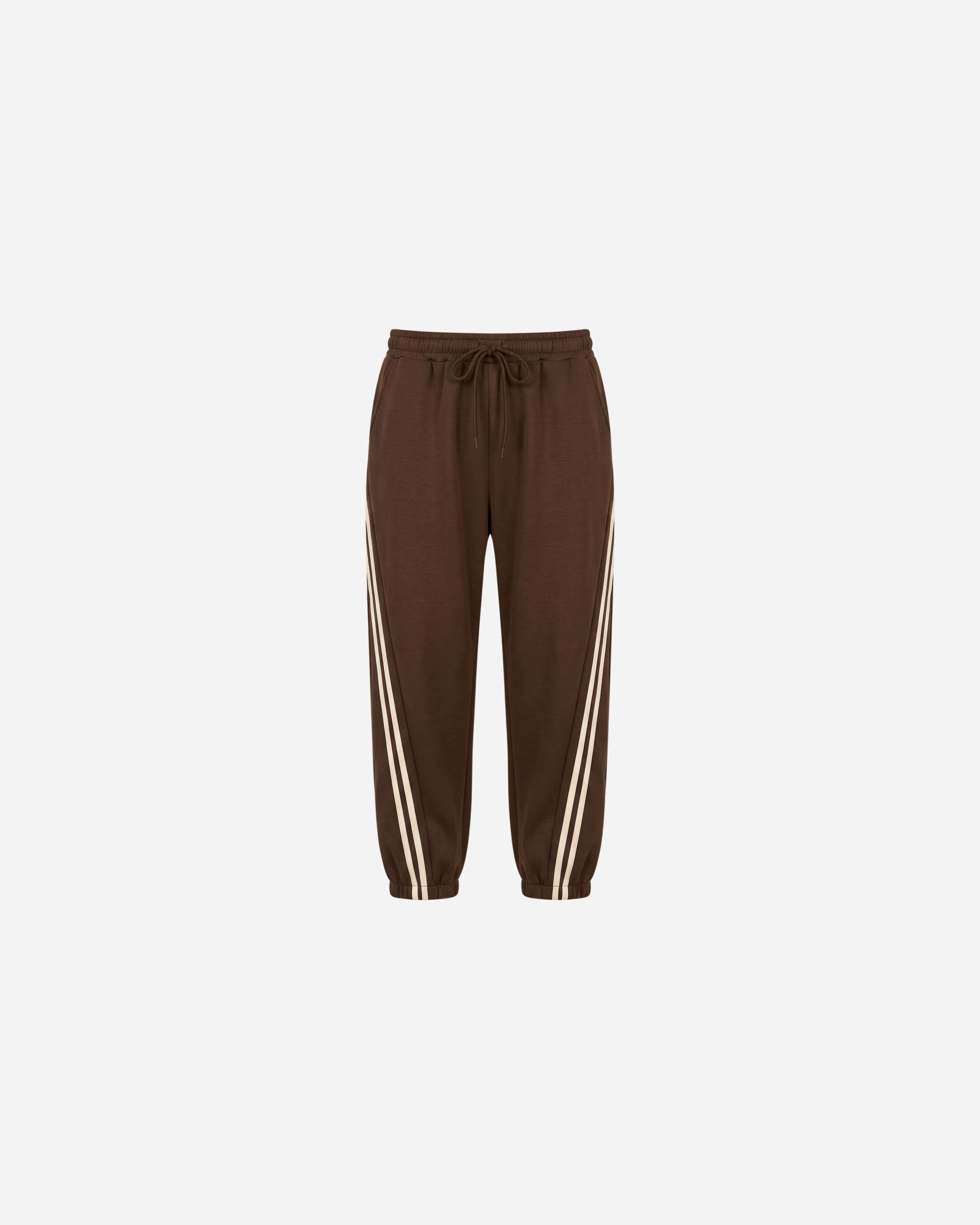 SPORTI JOGGER MET DUBBELE STREEP ESPRESSO