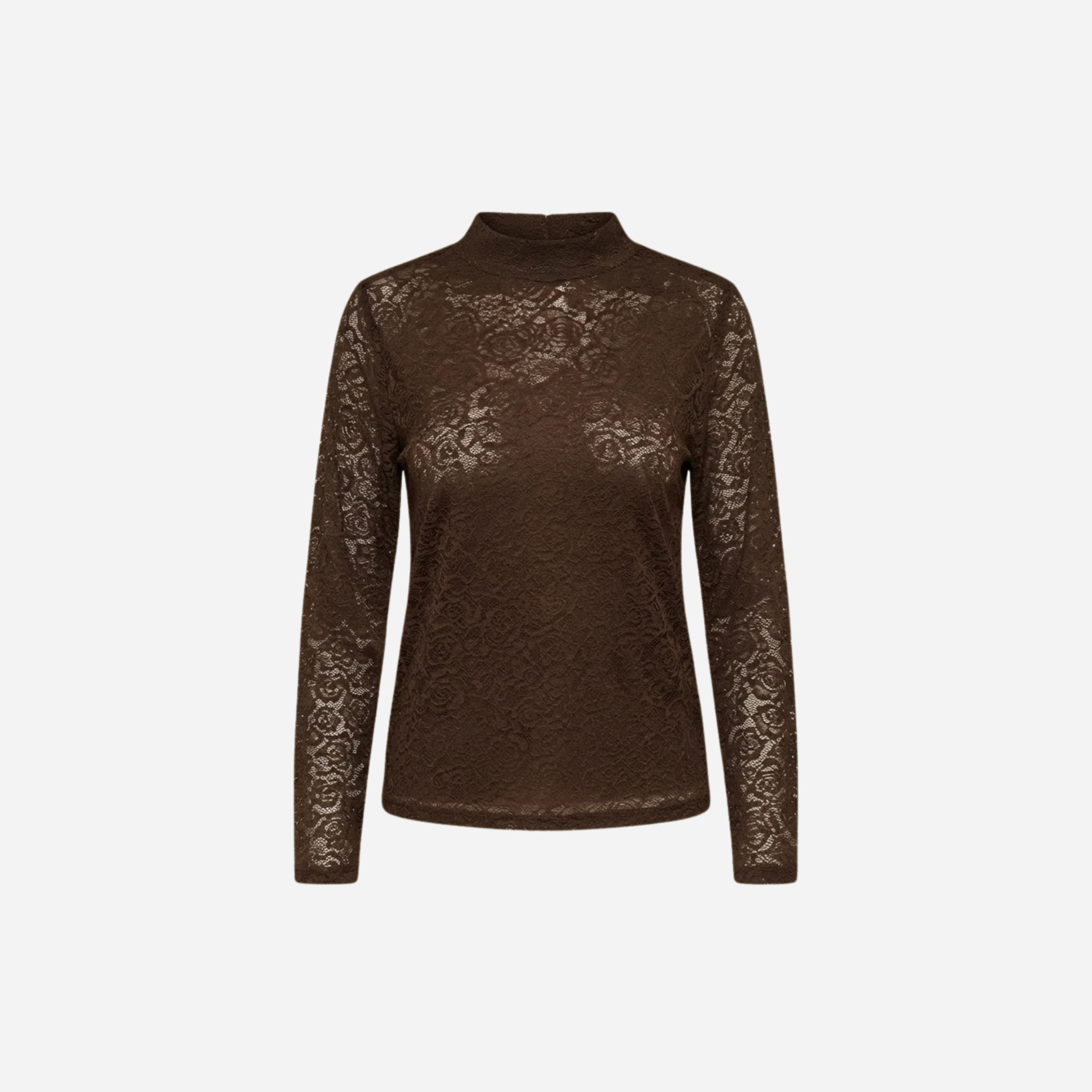 LACE TOP MET TROMPET MOUW BRUIN