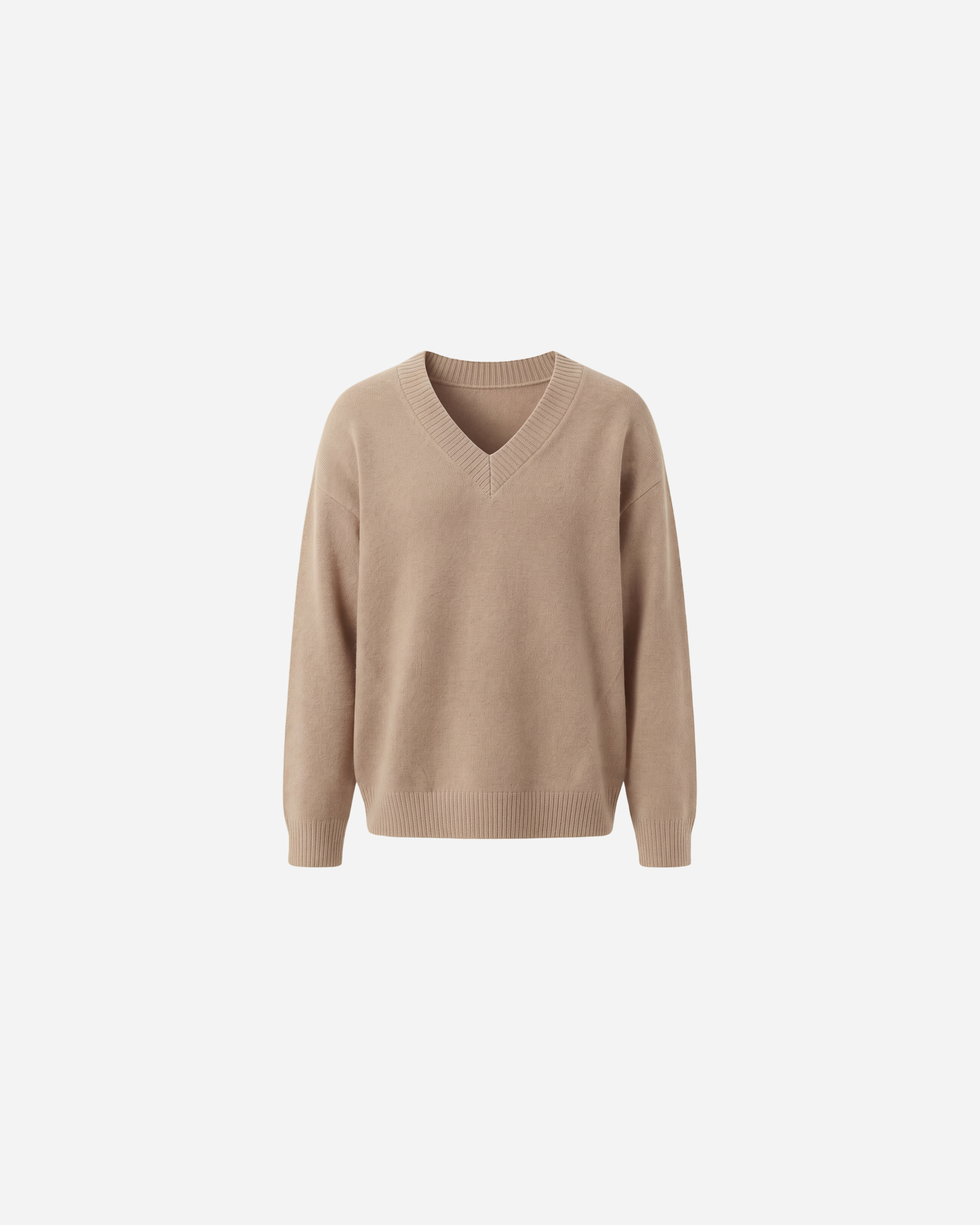 BASIC V-HALS TRUI TAUPE