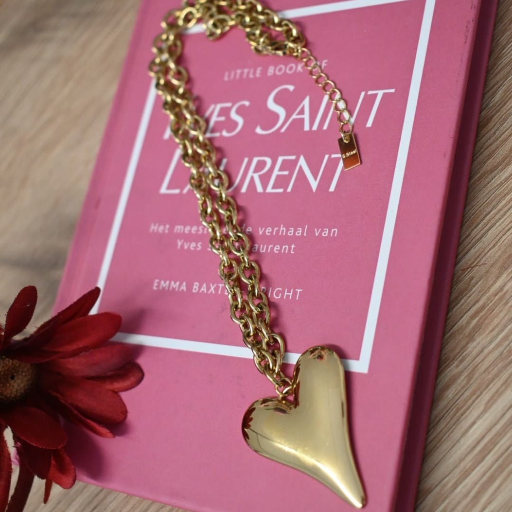 DIAMANT-HERZ-KETTE - GOLD