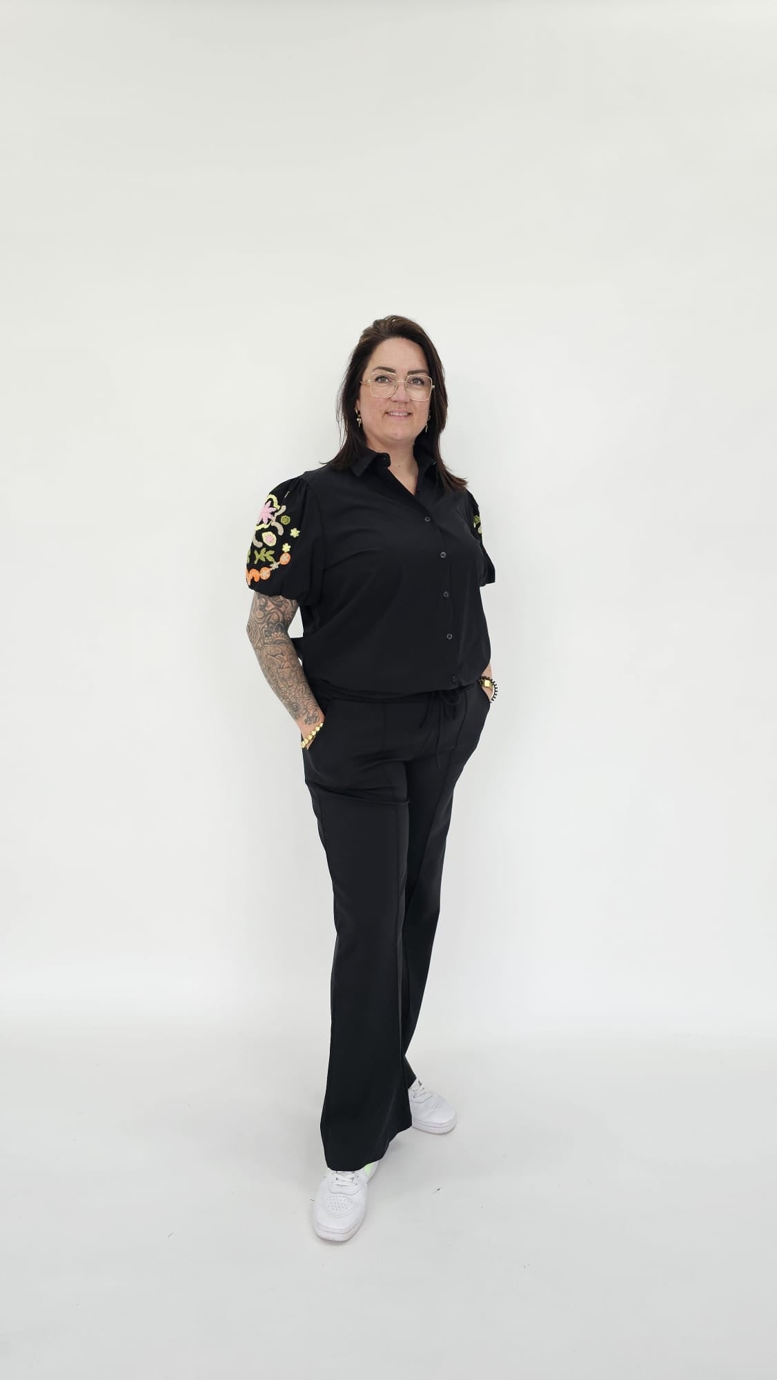 BLOUSE MET BLOEMEN POFMOUW - 2046