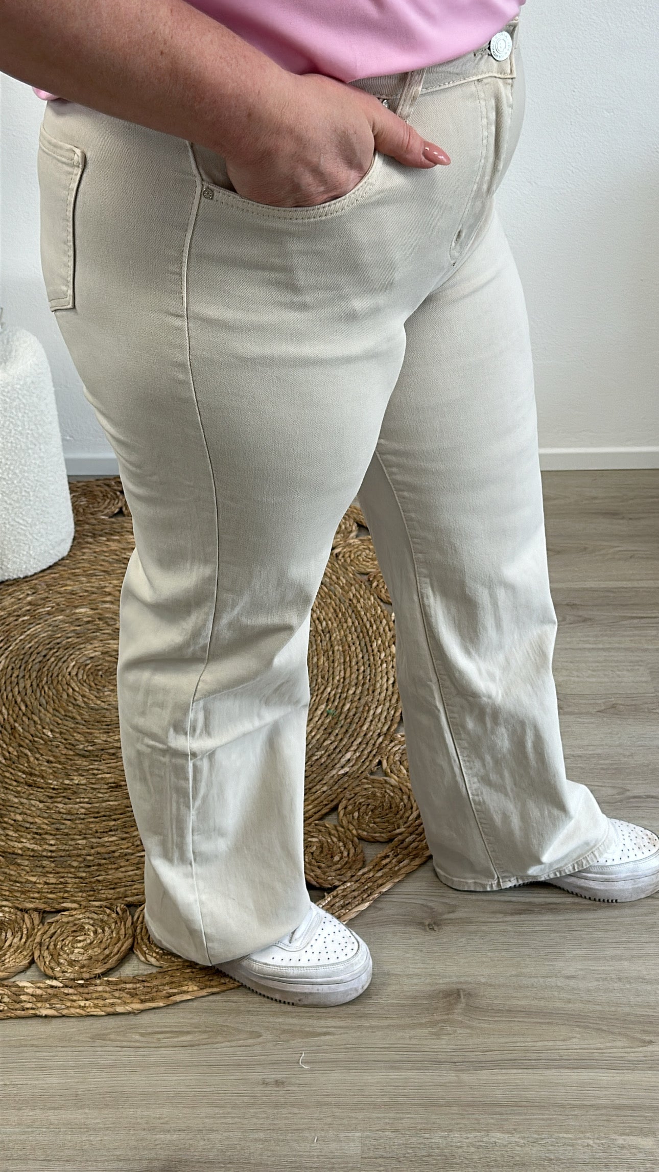 GOODIES WIDE LEG JEANS DJ2498-12 - BEIGE