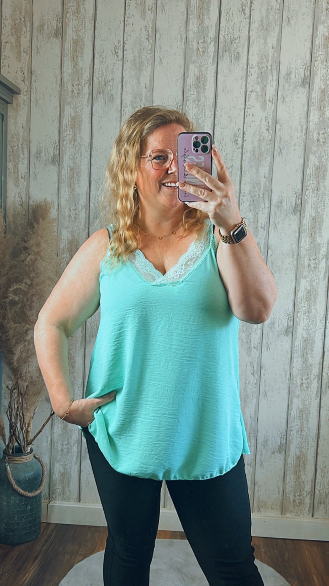 ESSIE TOP MIT SPITZE - 1288