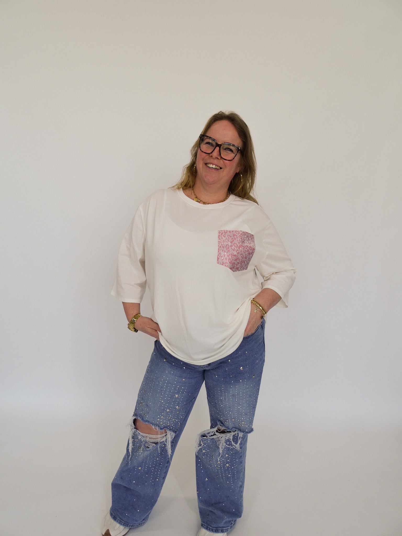 T-SHIRT MET GLITTERZAKJE - 1988