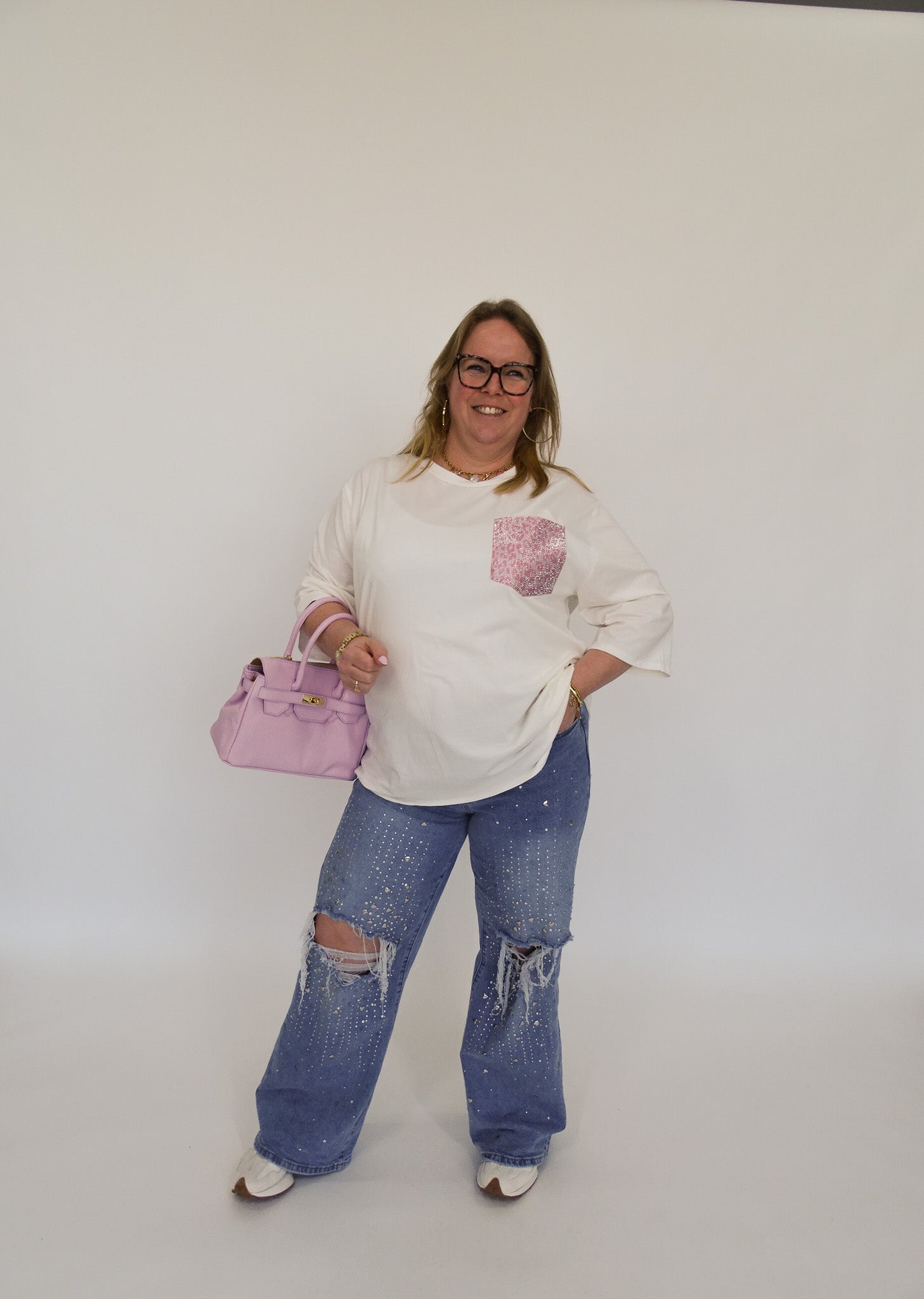 T-SHIRT MET GLITTERZAKJE - 1988