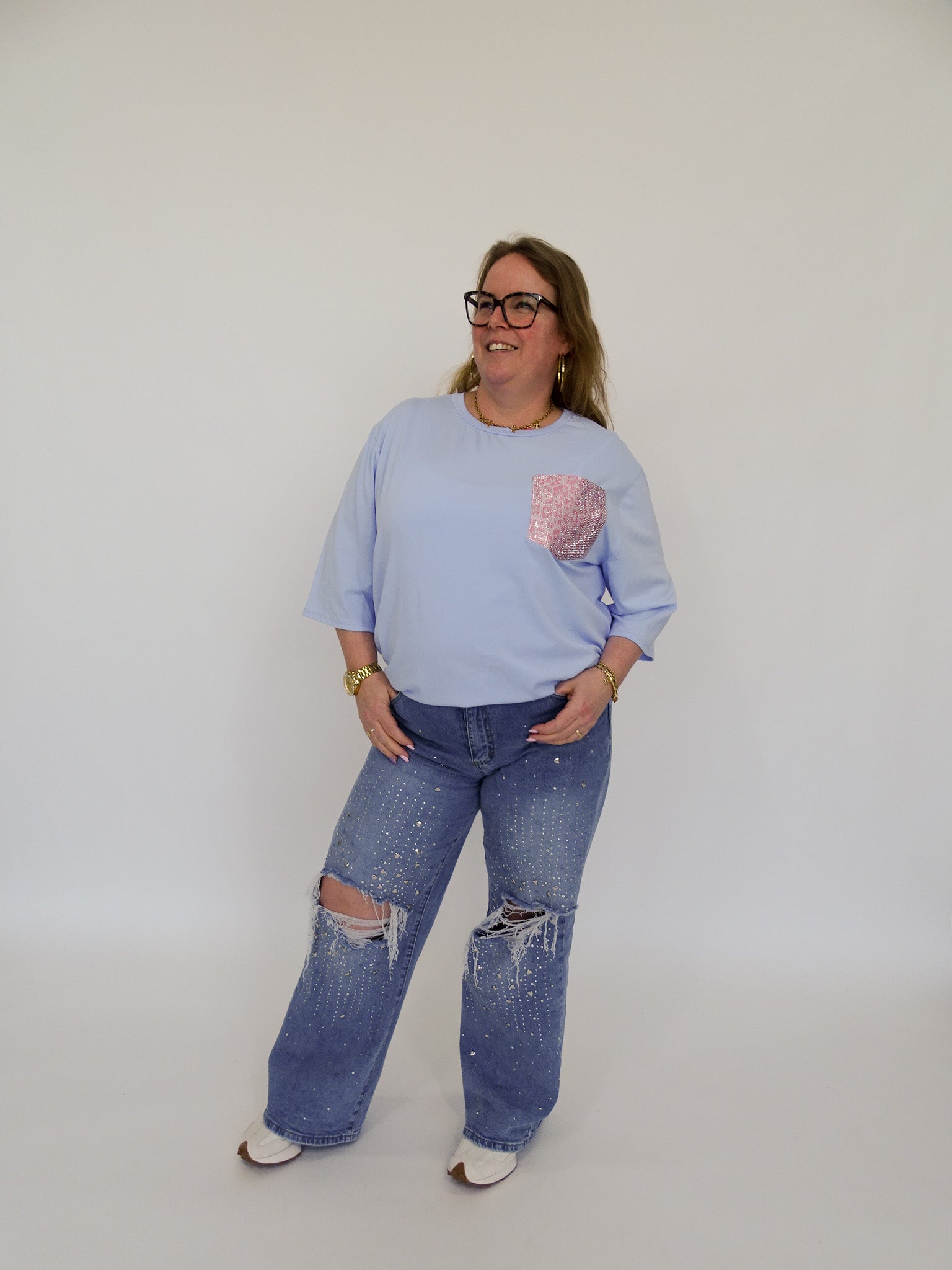 T-SHIRT MET GLITTERZAKJE - 1988