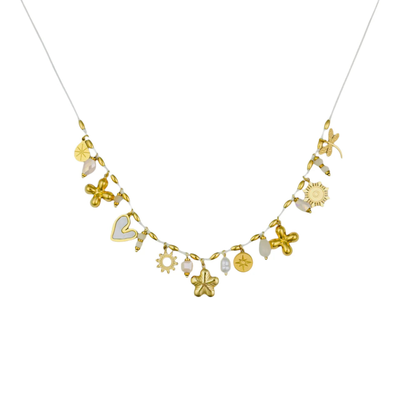 DIAMANT-HERZ-KETTE - GOLD