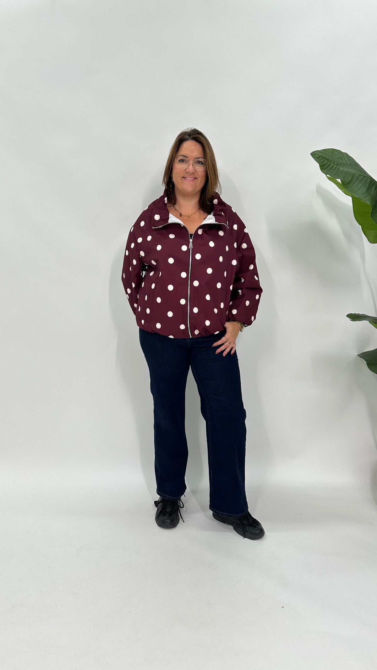 DOTS WINDJACK BURGUNDY